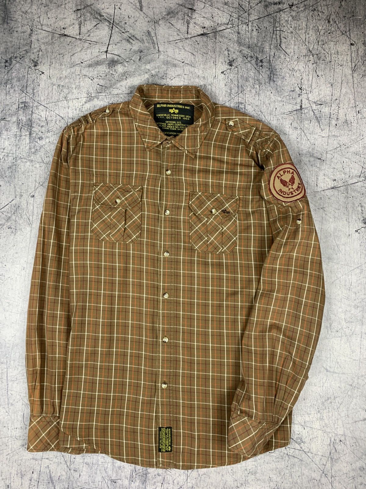 Alpha Industries Vintage Y2K Alpha Industries Patchwork Military Shirt Plaid Size US XXL / EU 58 / 5 - 5 Thumbnail