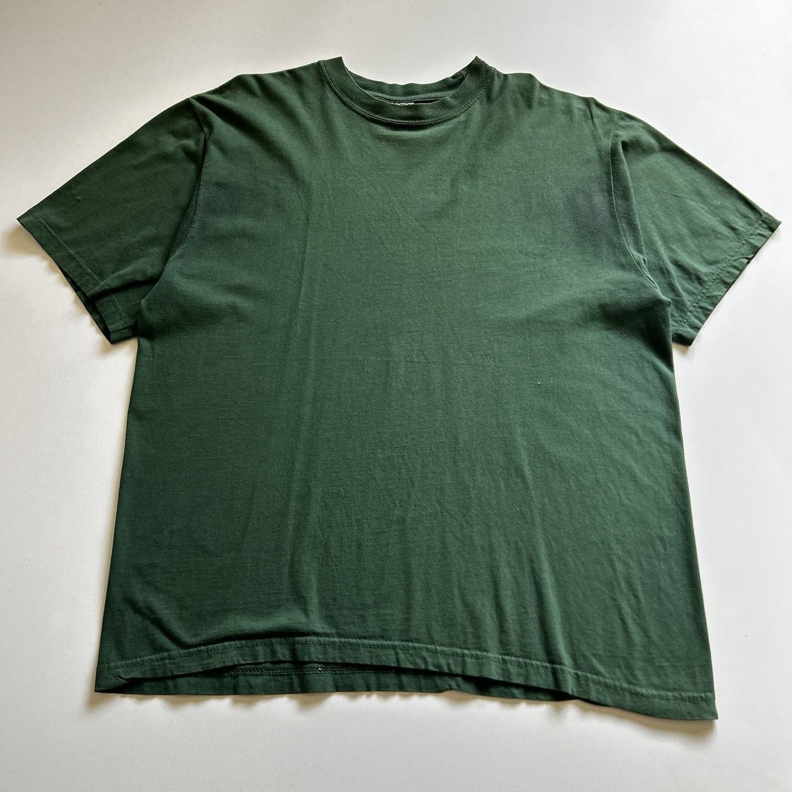 Vintage Vintage Y2K Faded Green Blank Basic T Shirt Large Boxy Rare Size US L / EU 52-54 / 3 - 1 Thumbnail