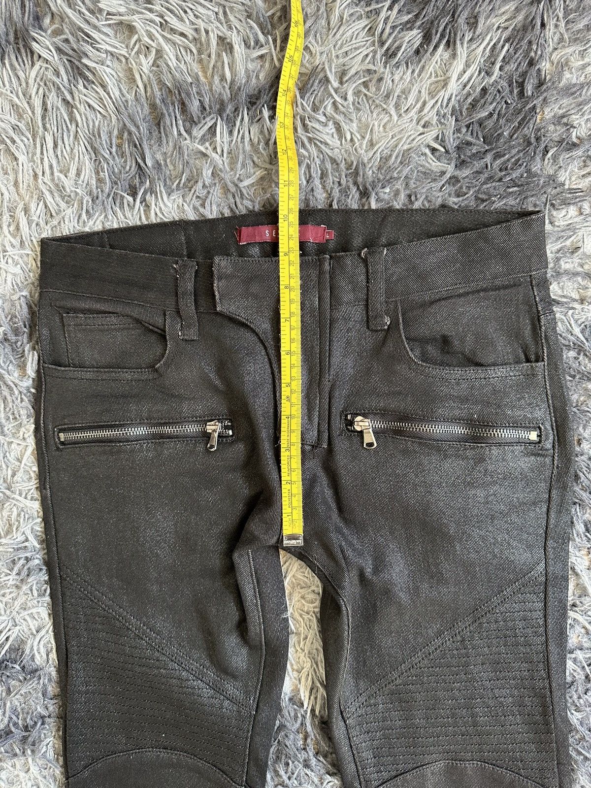 If Six Was Nine 00's SEANA waxed biker skinny pant Size US 31 - 16 Thumbnail