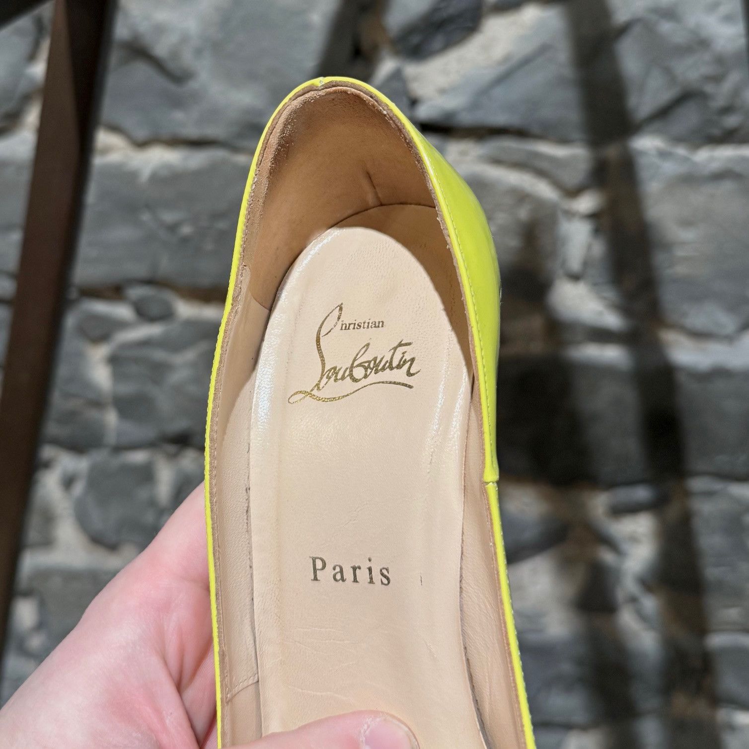 Christian Louboutin Christian Louboutin You You Yellow Patent 100 Pumps Size US 7.5 / IT 37.5 - 5 Thumbnail