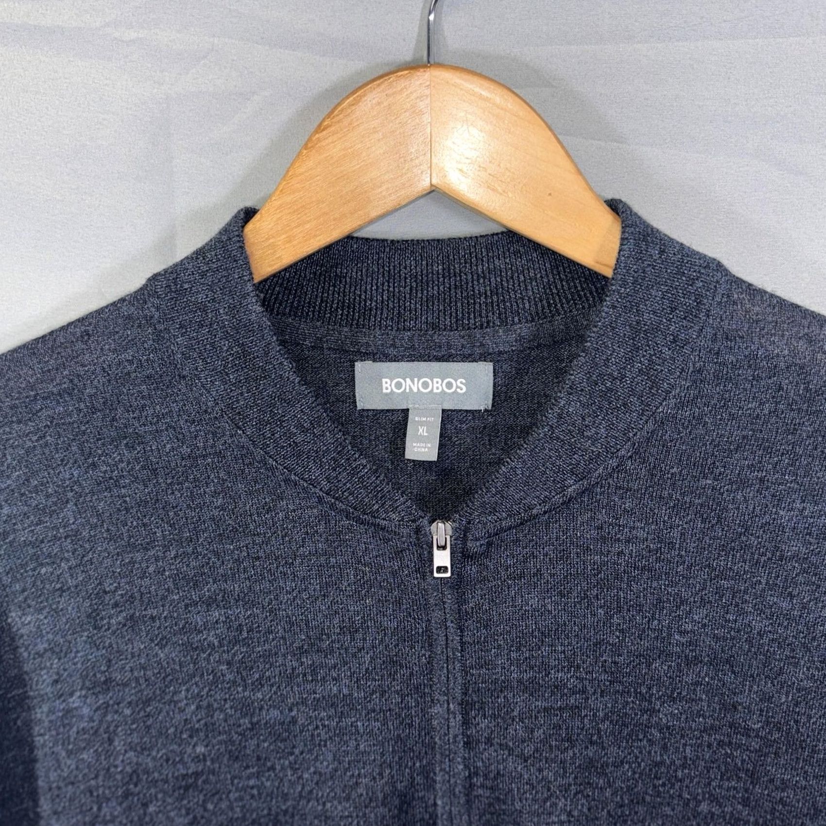 Bonobos Bonobos Sweater Mens XL Gray Half Zip Slim Fit Merino Wool Silk Blend Pullover Size US XL / EU 56 / 4 - 3 Thumbnail