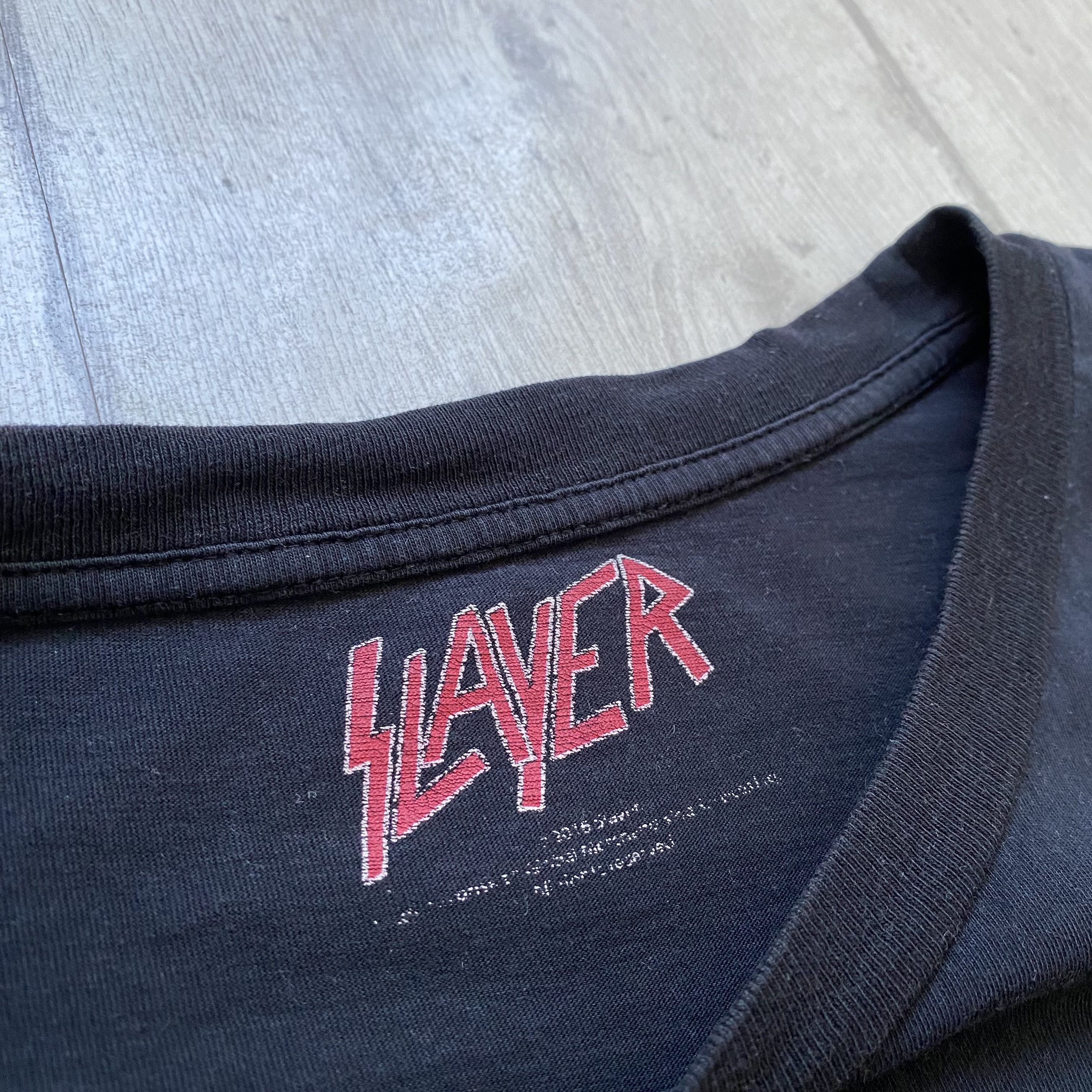 Band Tees 🎸 Trashed SLAYER Rock Tee Skull logo Heavy Metal Vintage Size US M / EU 48-50 / 2 - 5 Thumbnail