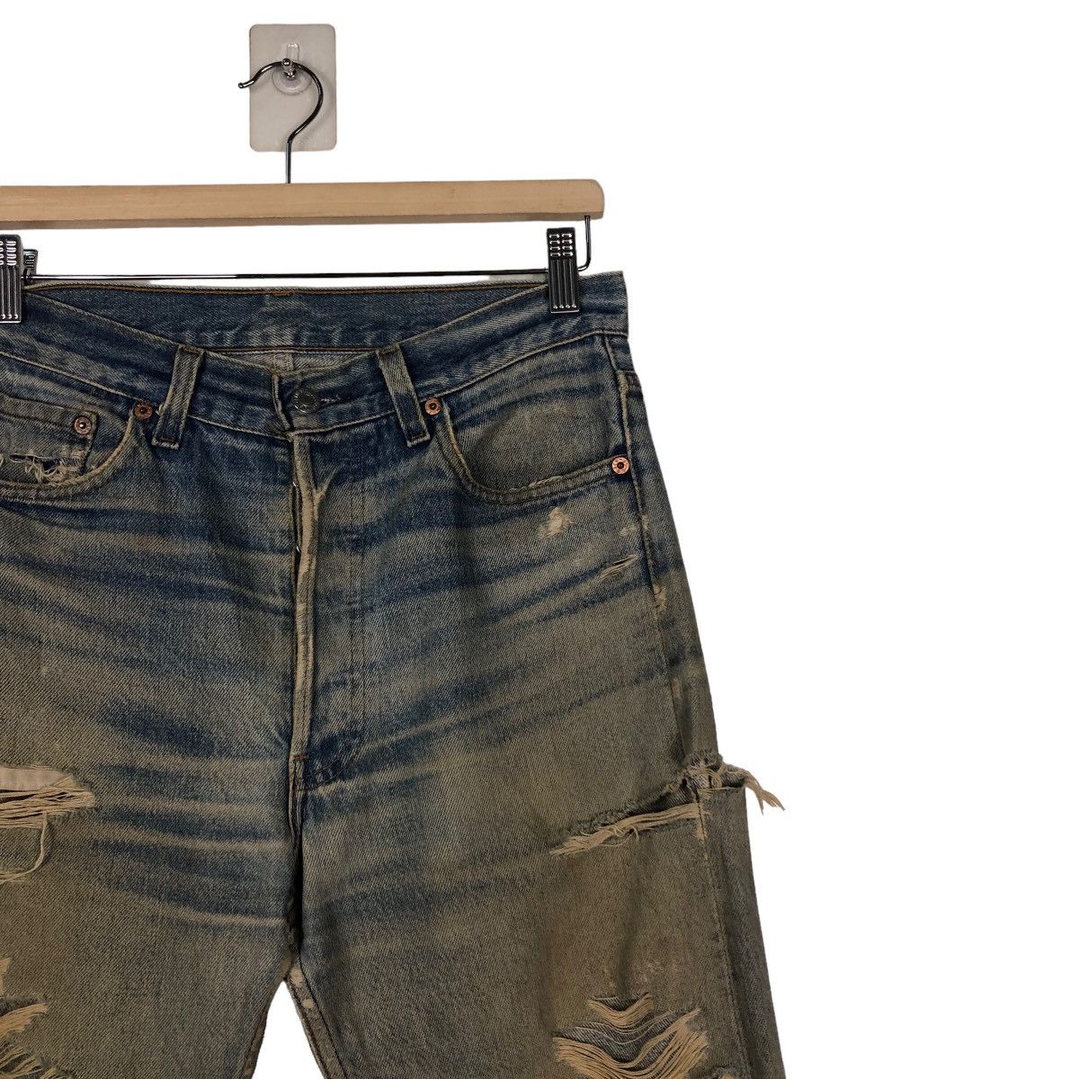 Levi's 🔥VINTAGE LEVI’S 552 BUTTON USA DISTRESSED DESIGN RUSTY Size US 30 / EU 46 - 6 Thumbnail
