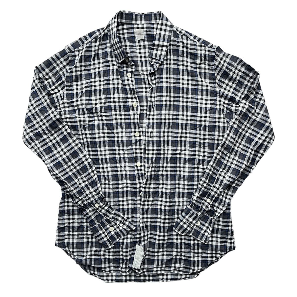 image of Eleventy Long Sleeved Linen Shirt in Blue, Men's (Size Medium)