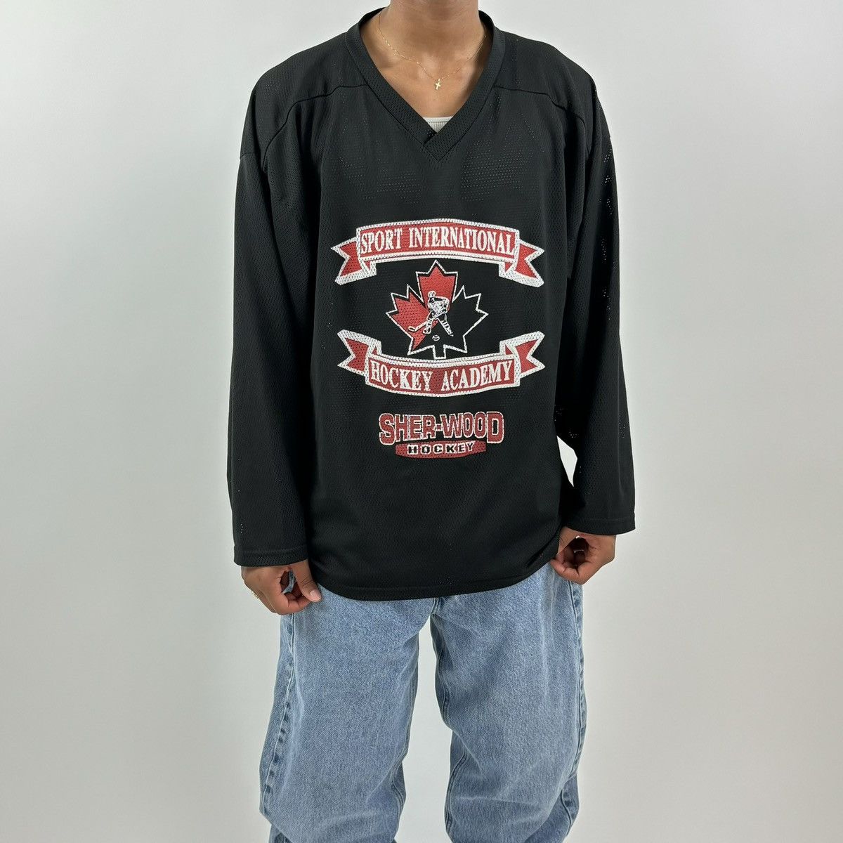 vintage 90s CANADA HOCKEY ACADEMY Spellout jersey
