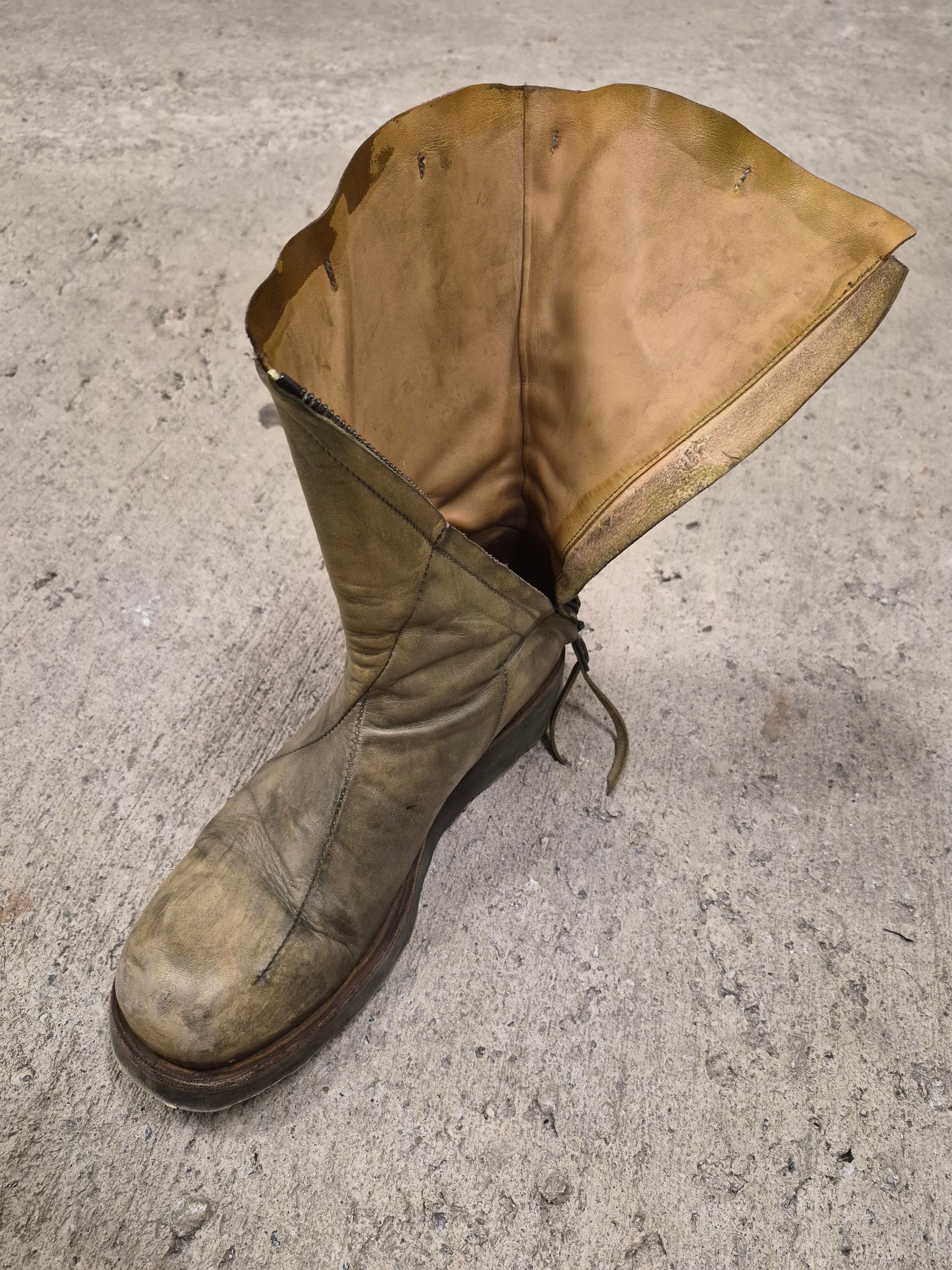 Leon Emanuel Blanck LEB Dyed Distortion Horse Leather Wedge Boot Size US 10.5 / EU 43-44 - 6 Thumbnail