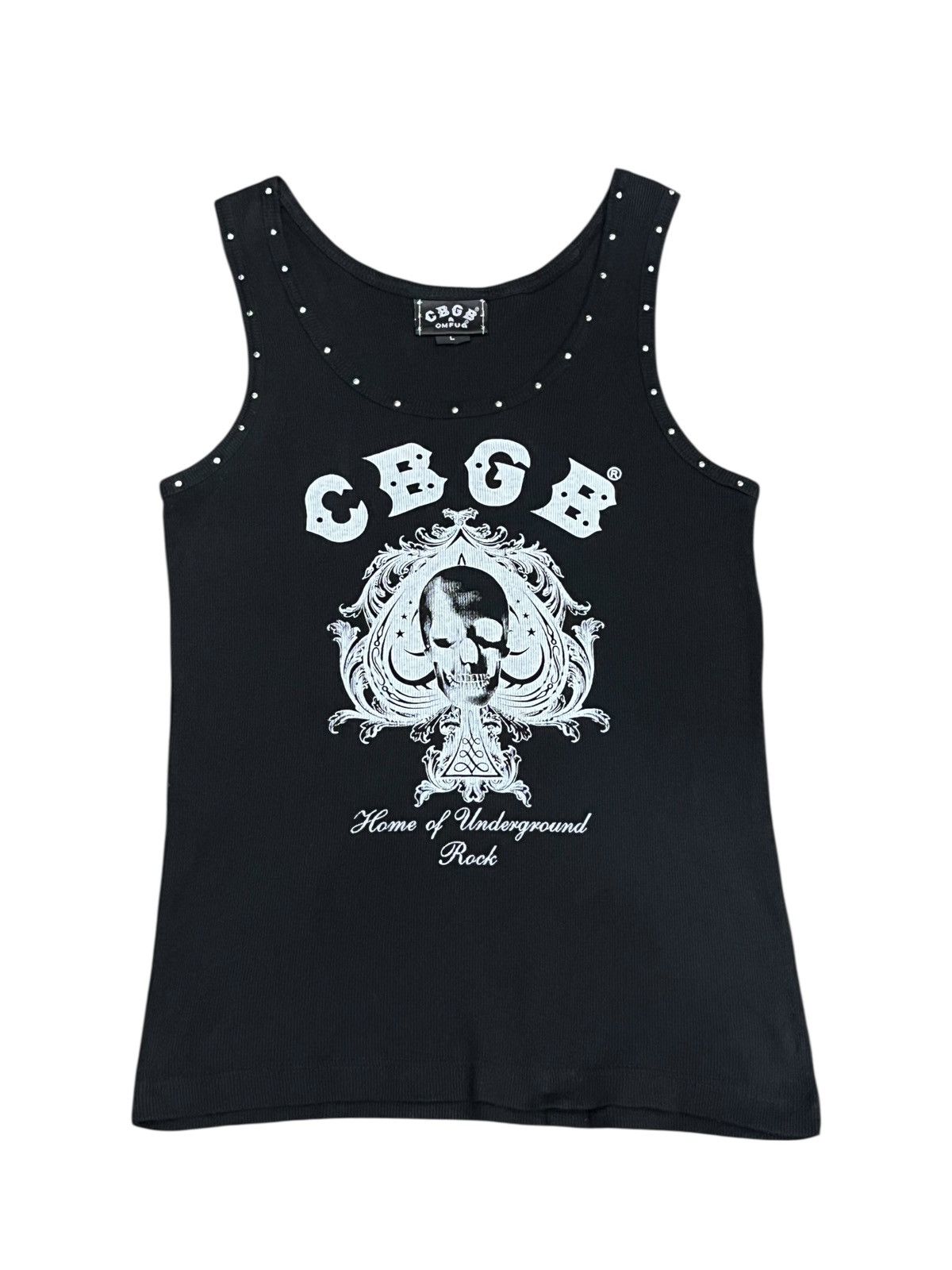 Vintage 💀Vintage CBGB OMFUG HOME OF UNDERGROUND ROCK Skull Tank Top Size M / US 6-8 / IT 42-44 - 1 Thumbnail