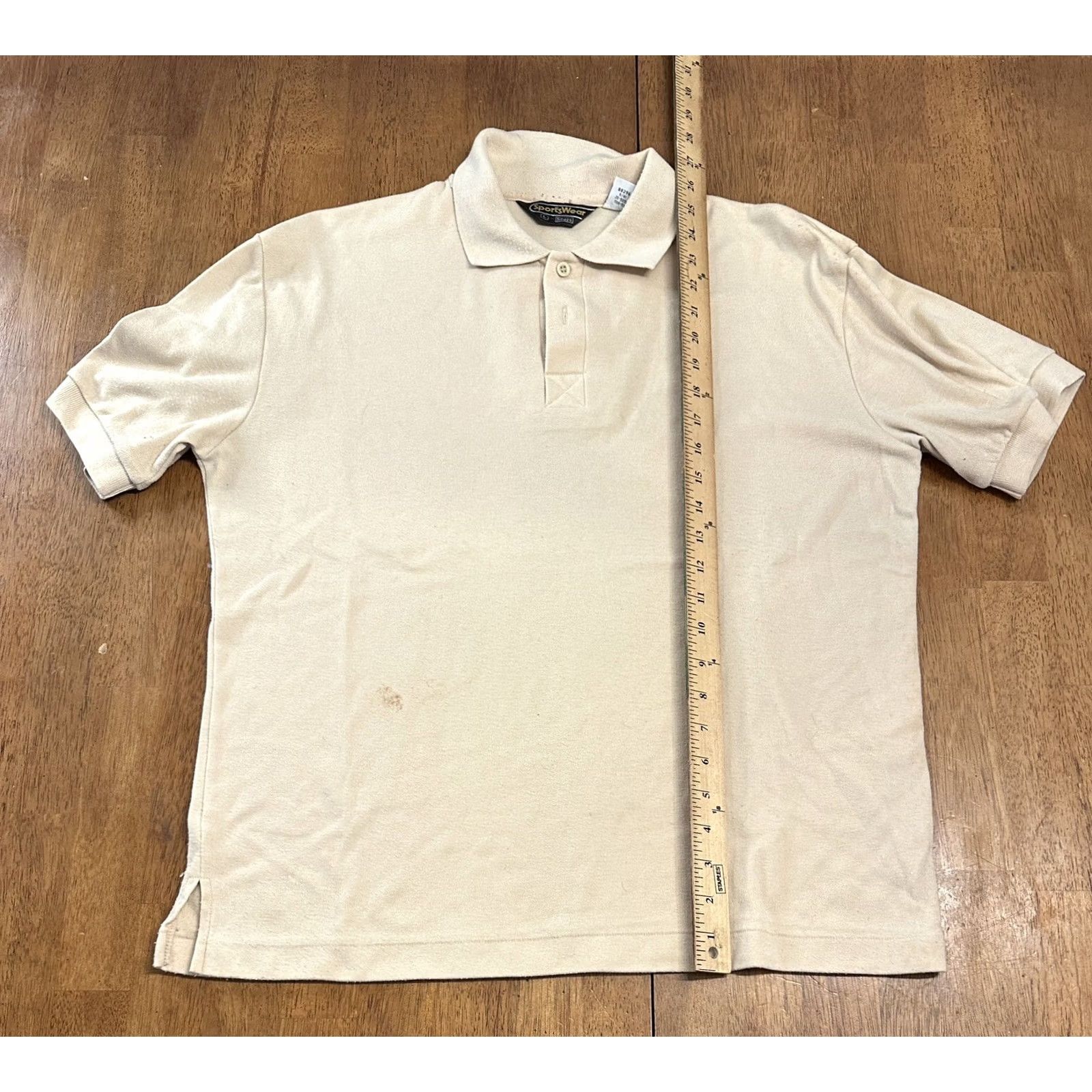 Sears VINTAGE Sears Sportswear Polo Shirt Large Beige 70s Size US L / EU 52-54 / 3 - 6 Thumbnail