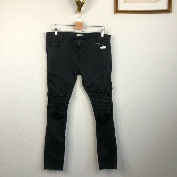 EACH x OTHER Each x Other Contrast Panel Moto Jeans Knee Slit Size 32" / US 10 / IT 46 - 4 Thumbnail