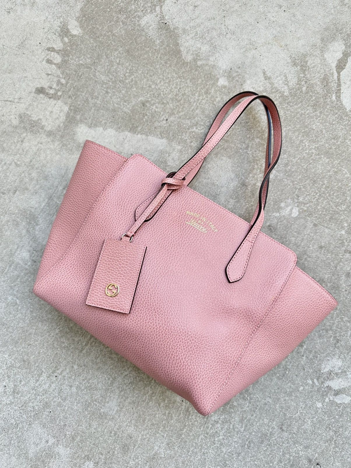 Gucci Gucci Swing Leather Light Rose Leather Tote Luxury Bag Size ONE SIZE - 2 Thumbnail