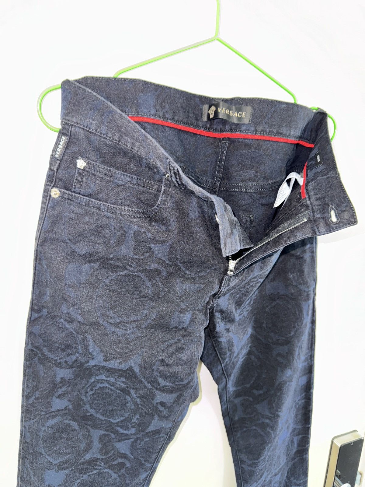 Versace Baroque Jeans Cody Fit Dark Navy blue Medusa Print Slim Size US 31 - 8 Thumbnail