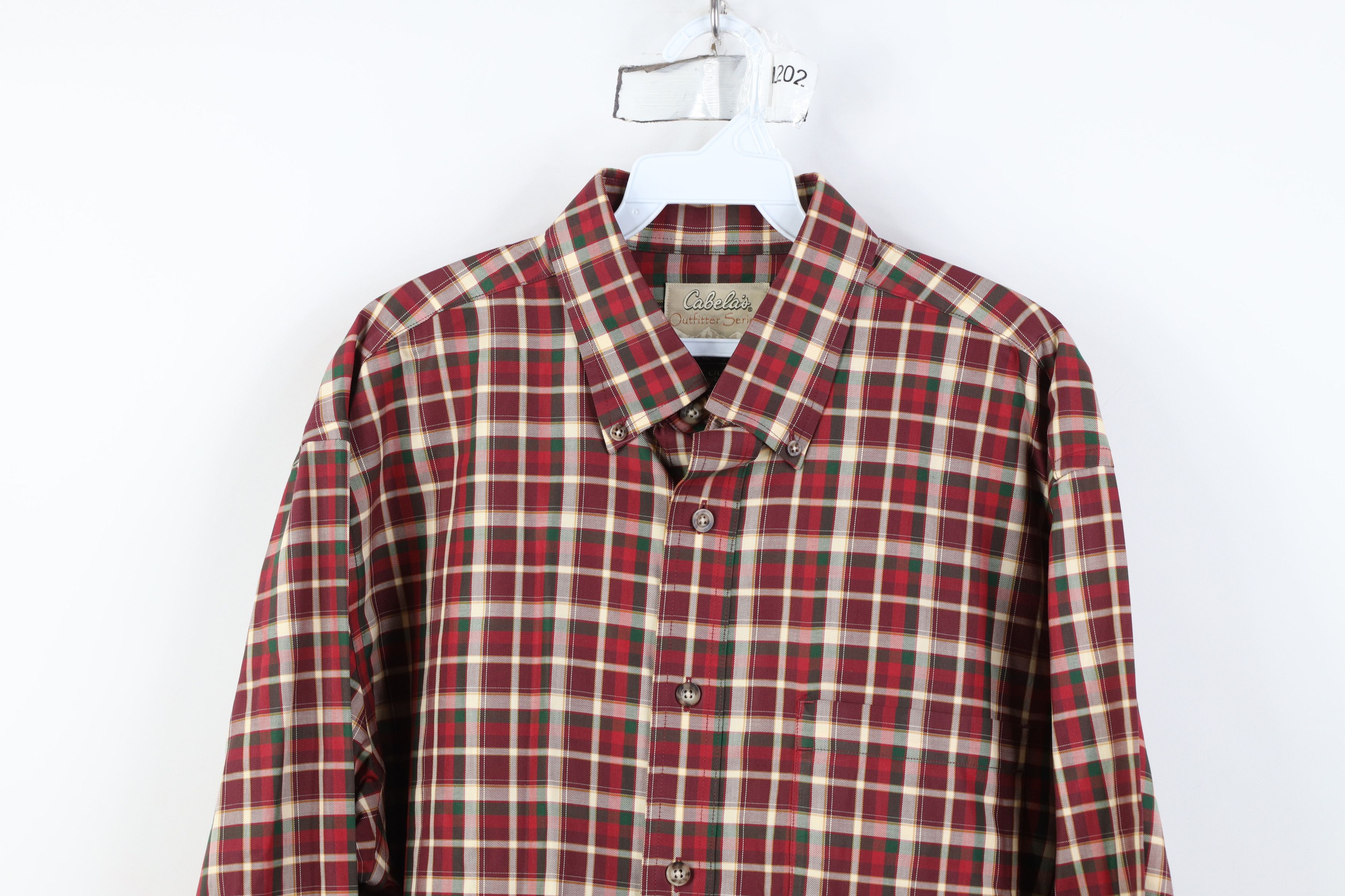 Cabelas Vintage Cabelas Collared Button Down Shirt Red Plaid Cotton Size US L / EU 52-54 / 3 - 2 Thumbnail
