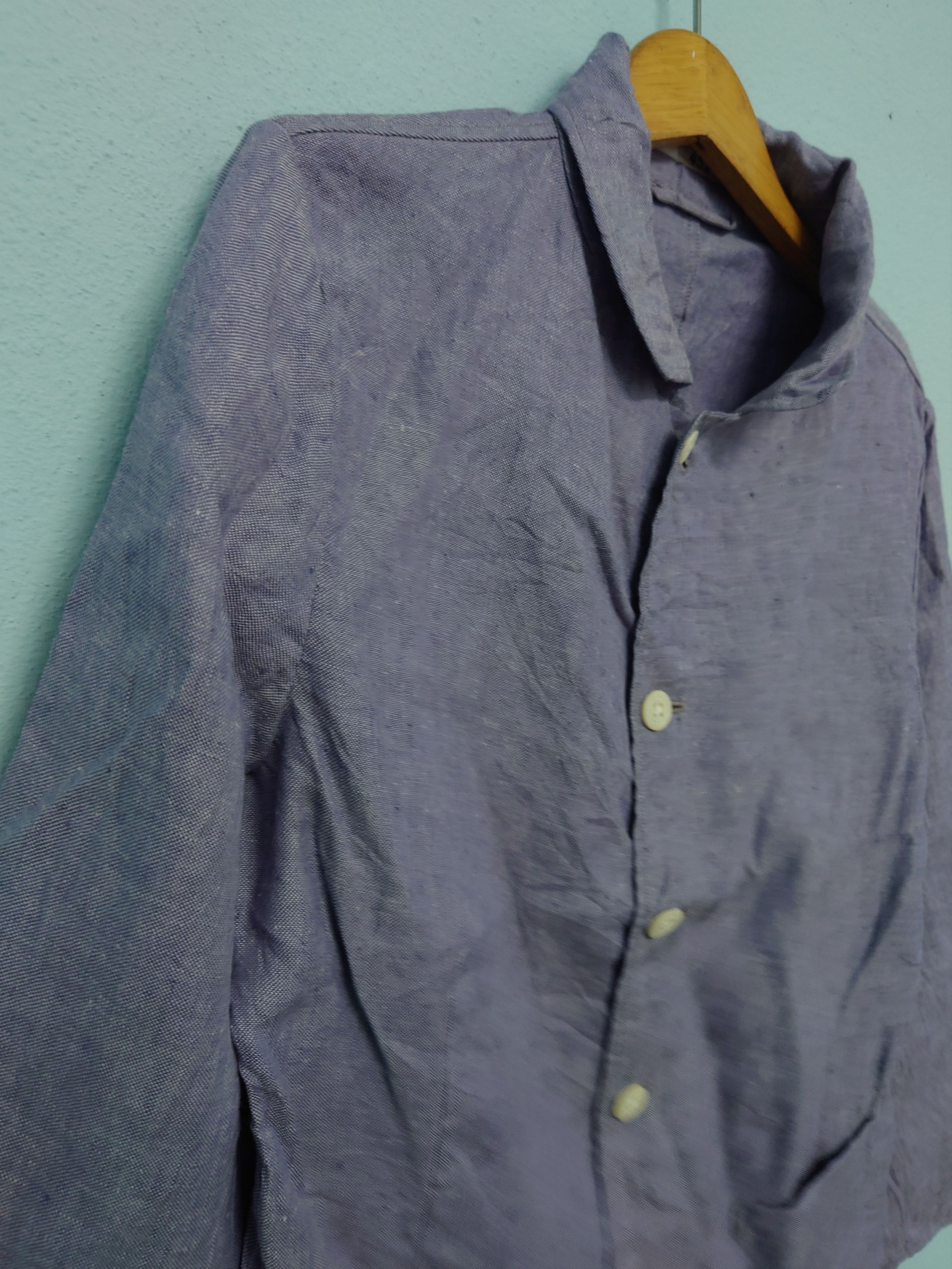 45rpm Archival 45rpm Japan 100% Linen Chore Jacket / Work Coat Size M / US 6-8 / IT 42-44 - 5 Thumbnail