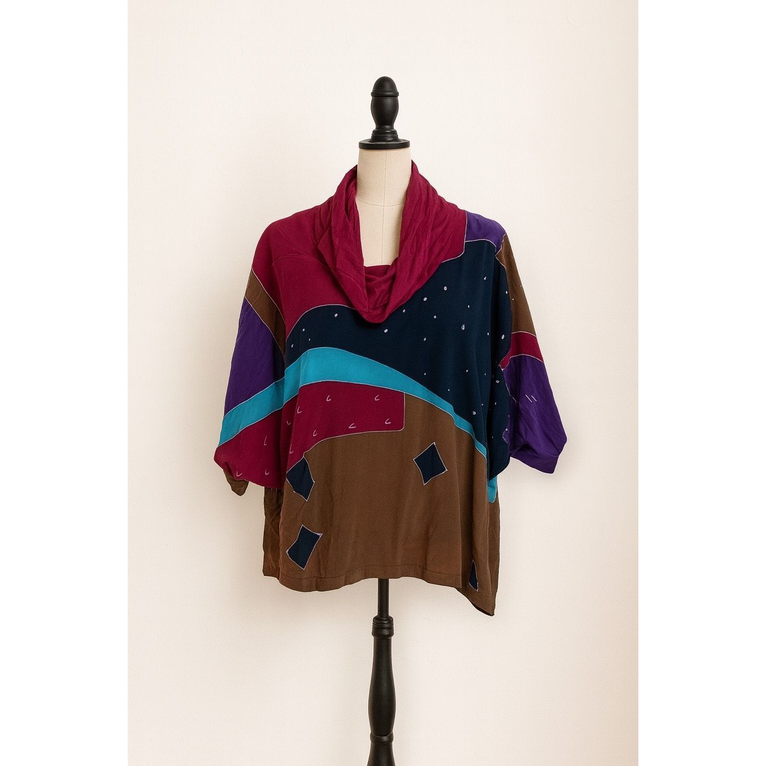 Other Shekina Forms in Silk Hand-Painted Vintage Silk Top | Abstra Size ONE SIZE - 1 Thumbnail