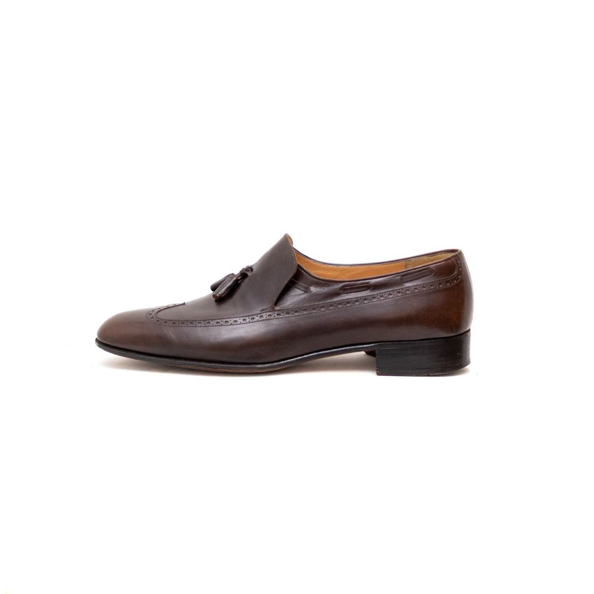 Designer × Salvatore Ferragamo SALVATORE FERRAGAMO Brown Leather Tassel Loafers SzUS 11.5 D Size US 10.5 / EU 43-44 - 3 Thumbnail