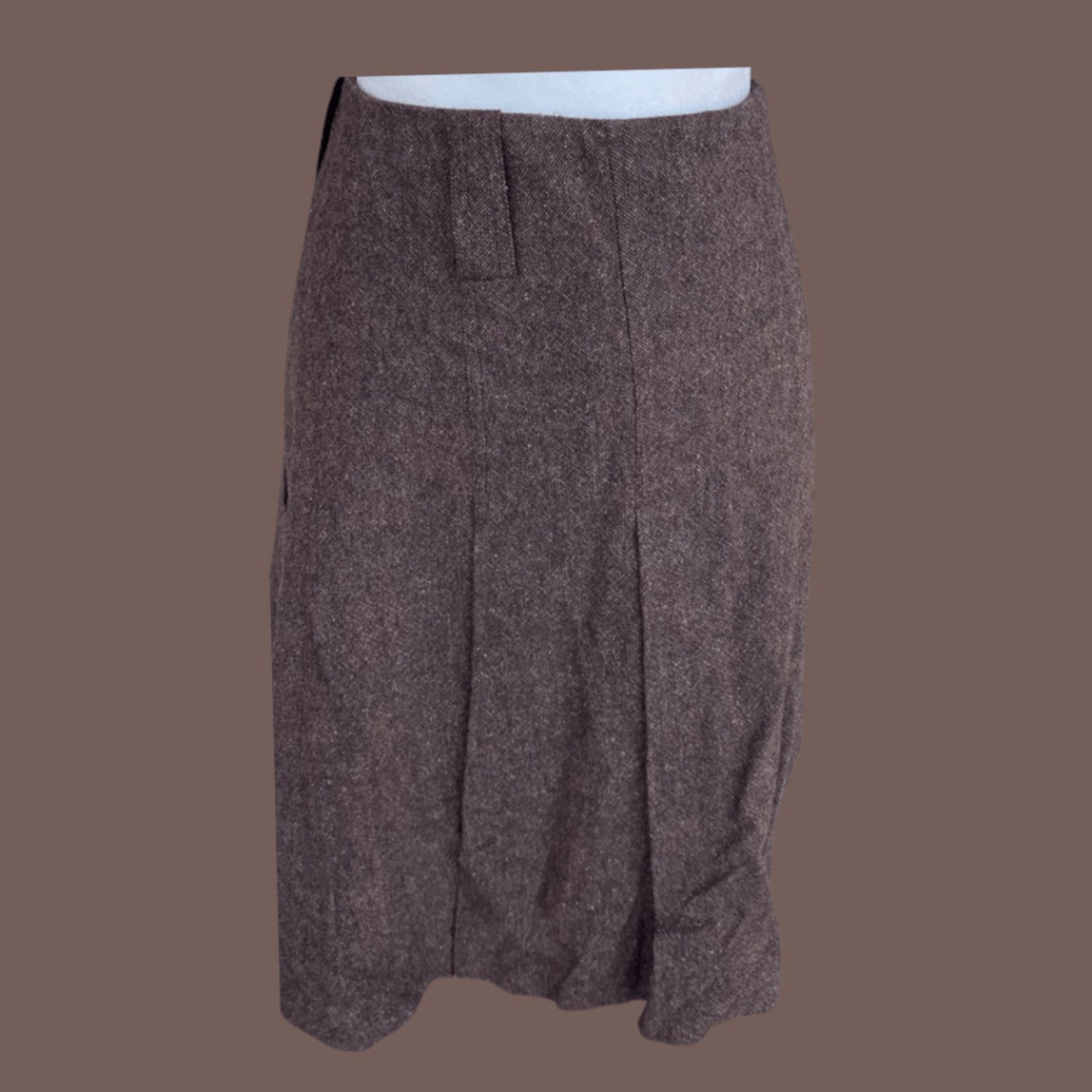 Vintage VTG Pleated Wool Skirt | Grace Dane Lewis Brown Quiet Luxury Size 30" / US 8 / IT 44 - 4 Thumbnail