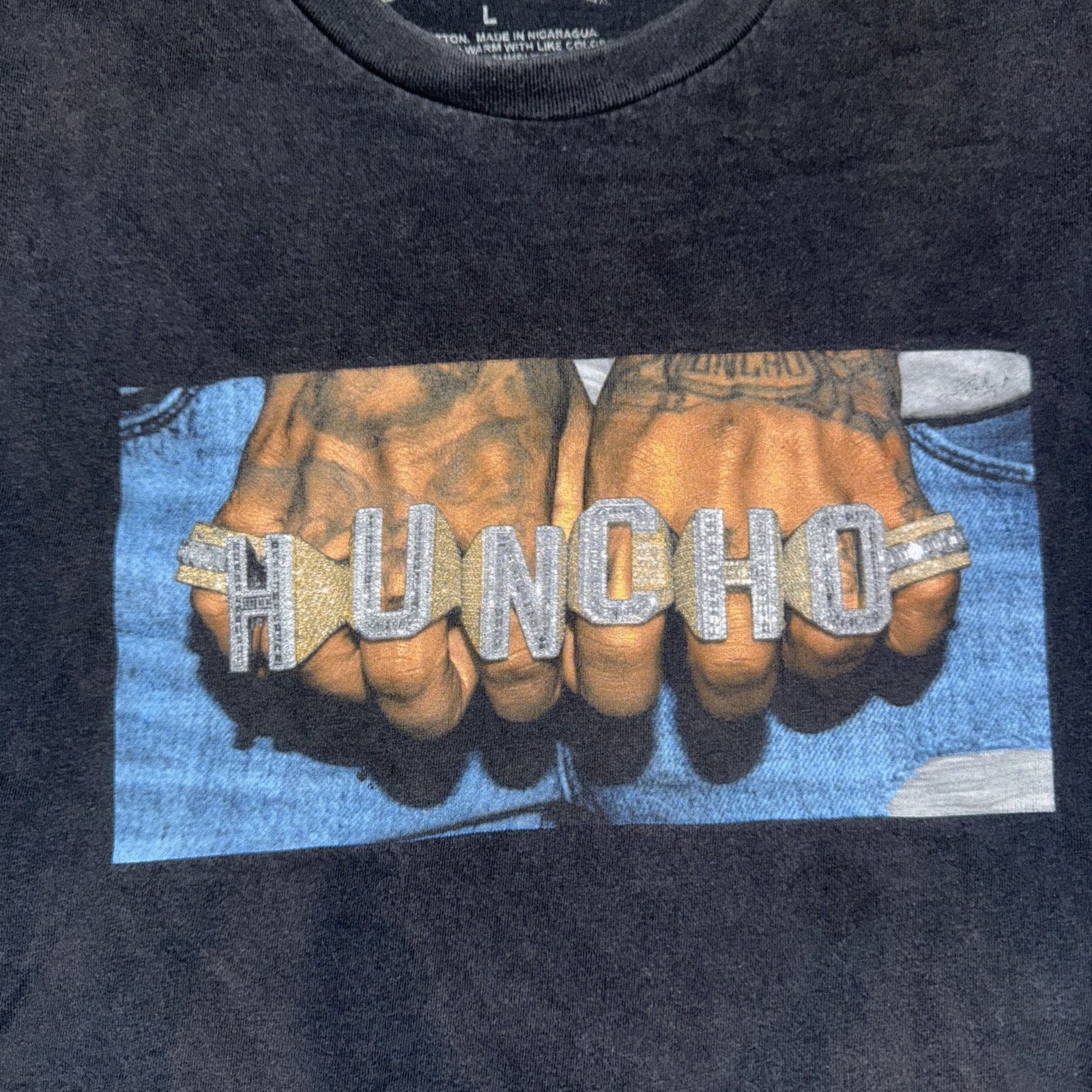 Migos × Rap Tees Migos Quavo Huncho Five Finger Ring T-Shirt L 22x28 Black Size US L / EU 52-54 / 3 - 2 Thumbnail