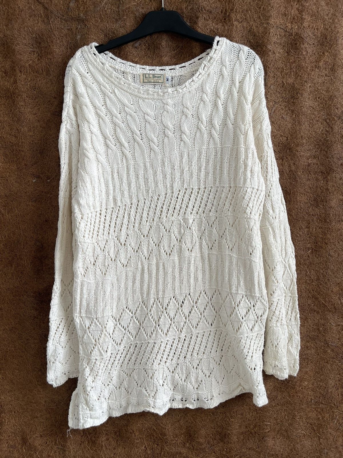L.L. Bean Vintage LL Bean Cable Knit Made in USA Long Size M / US 6-8 / IT 42-44 - 1 Thumbnail
