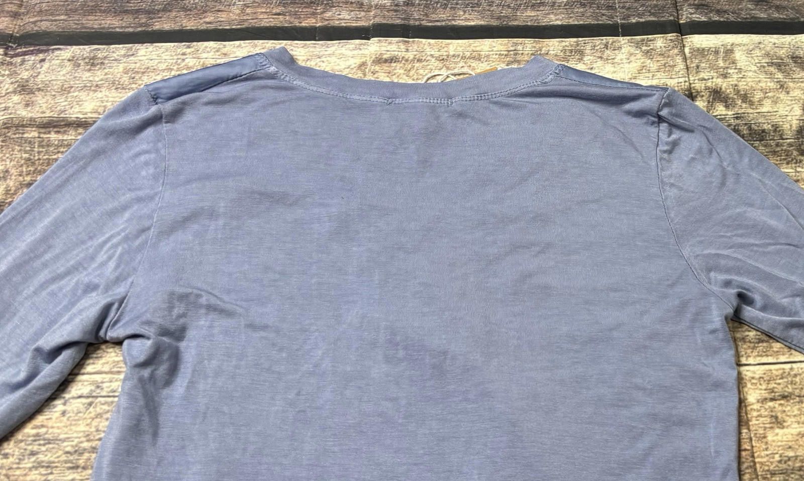 Other Brand Bazar Top Womens Small Satin Tee Silk Blend Italy Blue Size S / US 4 / IT 40 - 6 Thumbnail