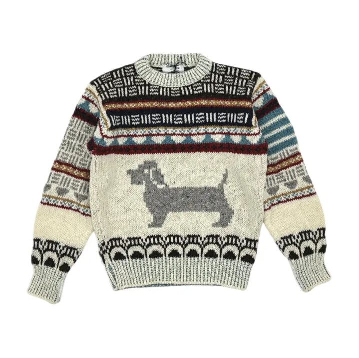 Thom Browne Thom Browne Cozy Knitted Sweater with Dog Design Size US M / EU 48-50 / 2 - 1 Thumbnail