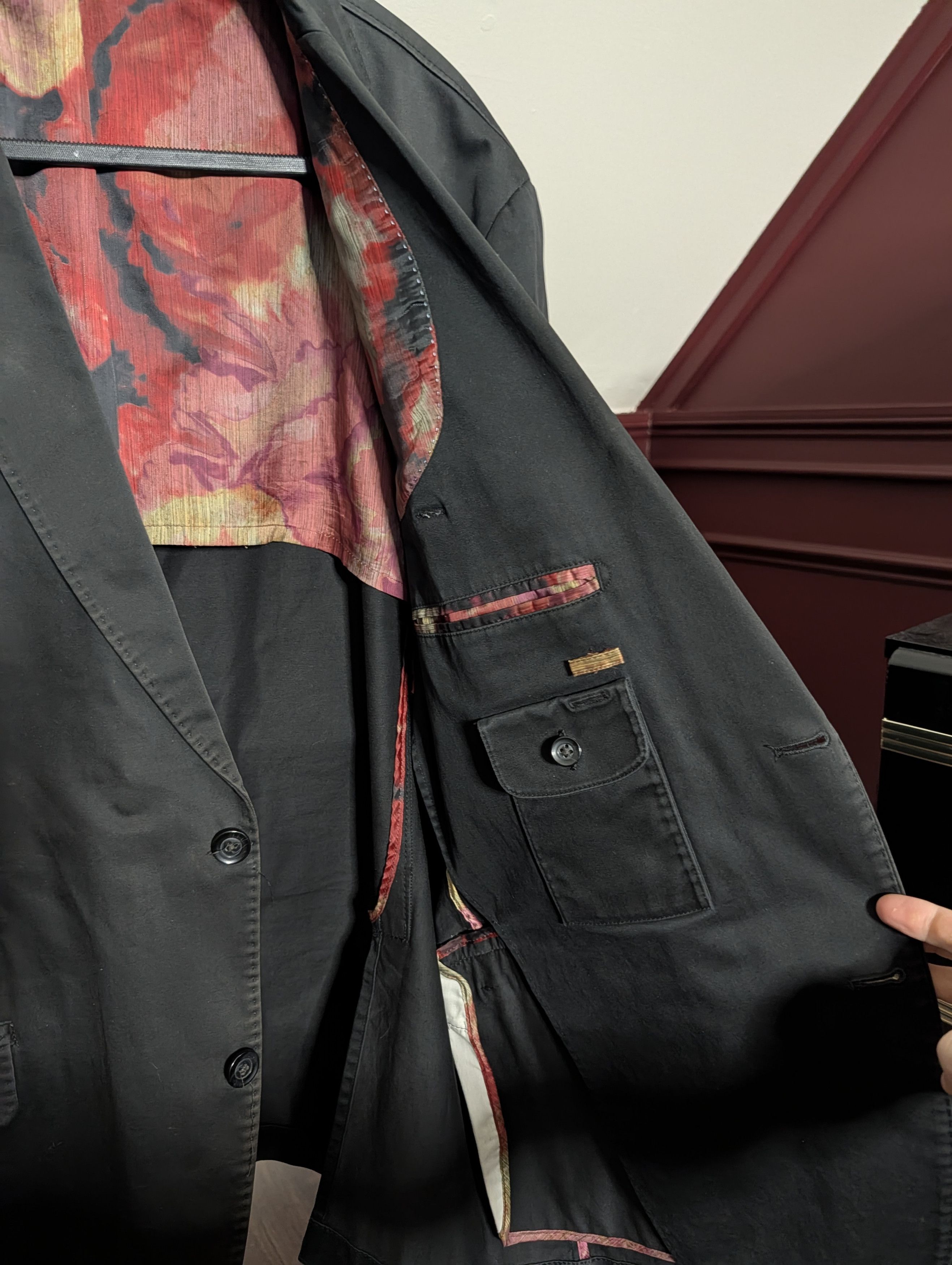 Other KROON Black corduroy trim floral lined stacked pocket jkt Size 42R - 12 Thumbnail