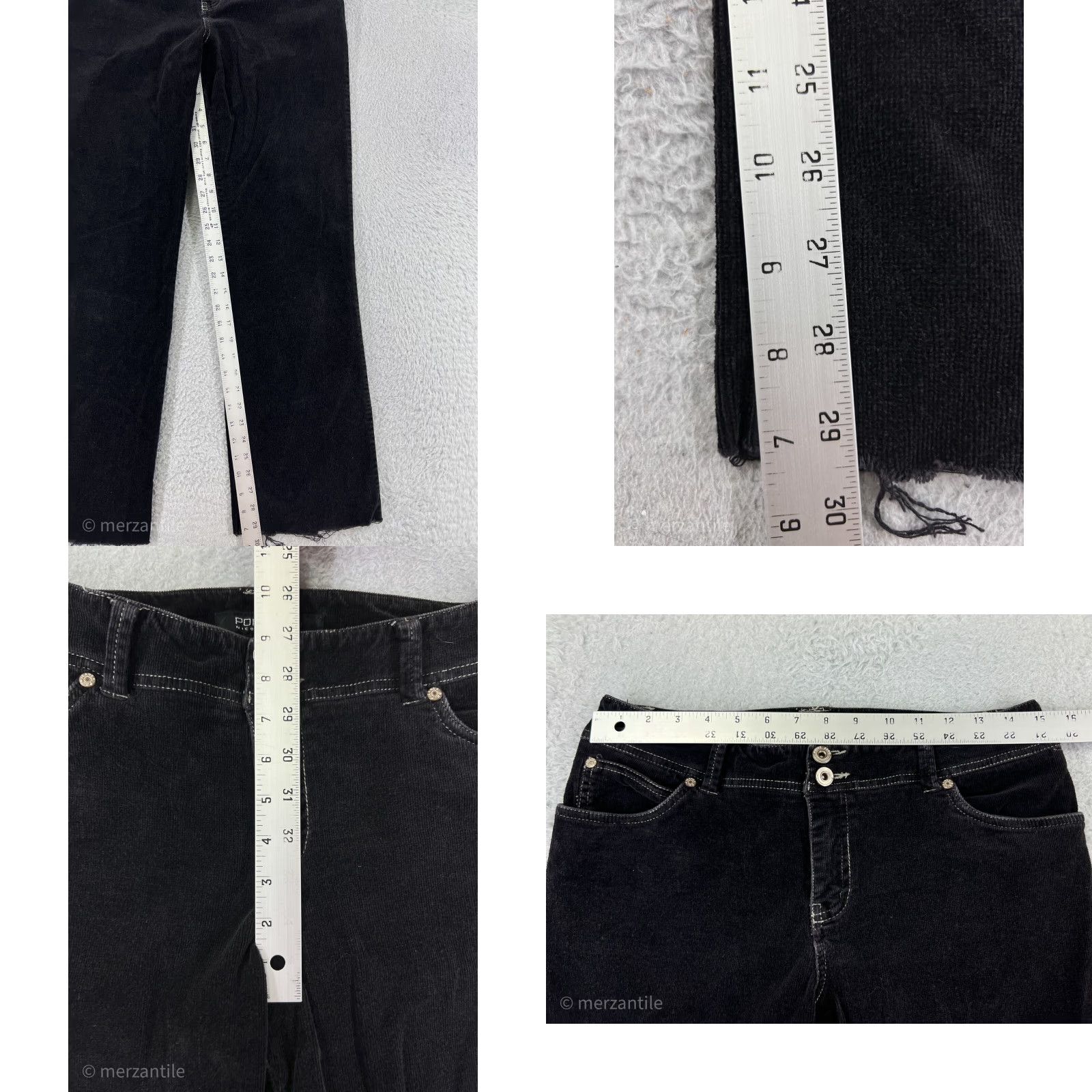Point Zero Point Zero Womens Pants Corduroy Straight Black 9 Cotton Blend Size 30" / US 8 / IT 44 - 8 Thumbnail