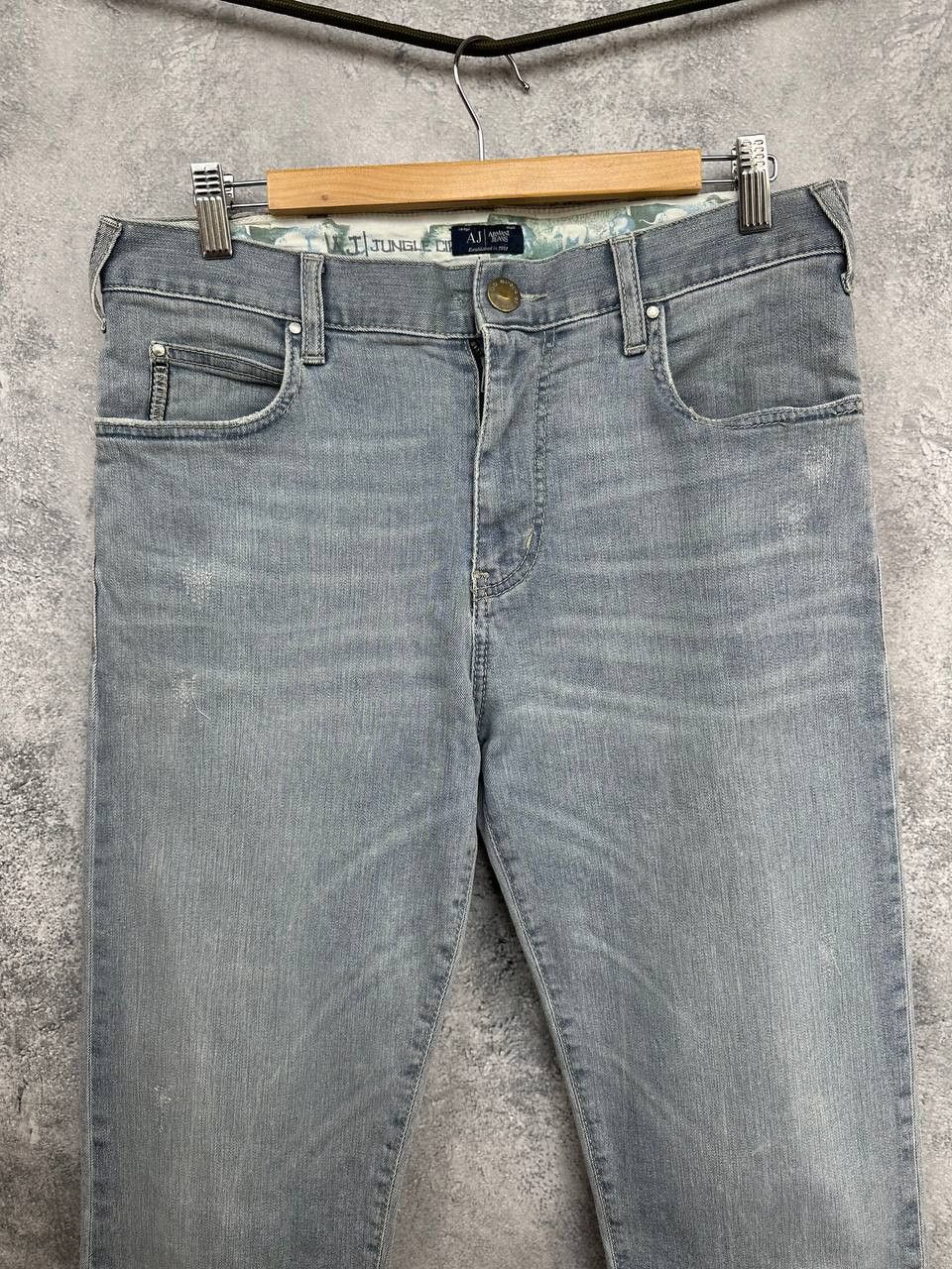Giorgio Armani Armani Jeans AJ Jungle City Elephant Print Light Slim Jeans Size US 33 - 4 Thumbnail