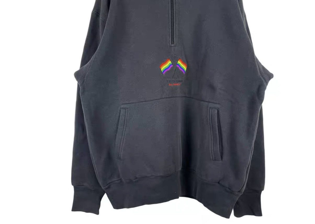Balenciaga Balenciaga 18FW Flag Print Half-Zip Sweatshirt Jacket J31 Size US M / EU 48-50 / 2 - 4 Thumbnail