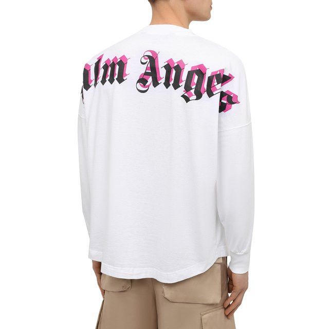 Palm Angels o1w1db10824 Double Logo T-Shirt in White/Fuschia Size US S / EU 44-46 / 1 - 3 Thumbnail