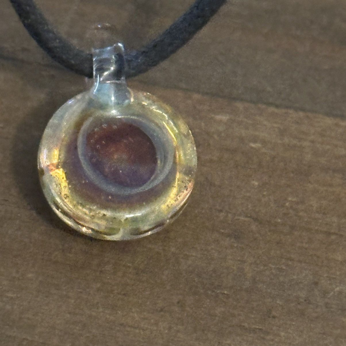Vintage Vintage hand blown glass pendant cord necklace Size ONE SIZE - 5 Thumbnail