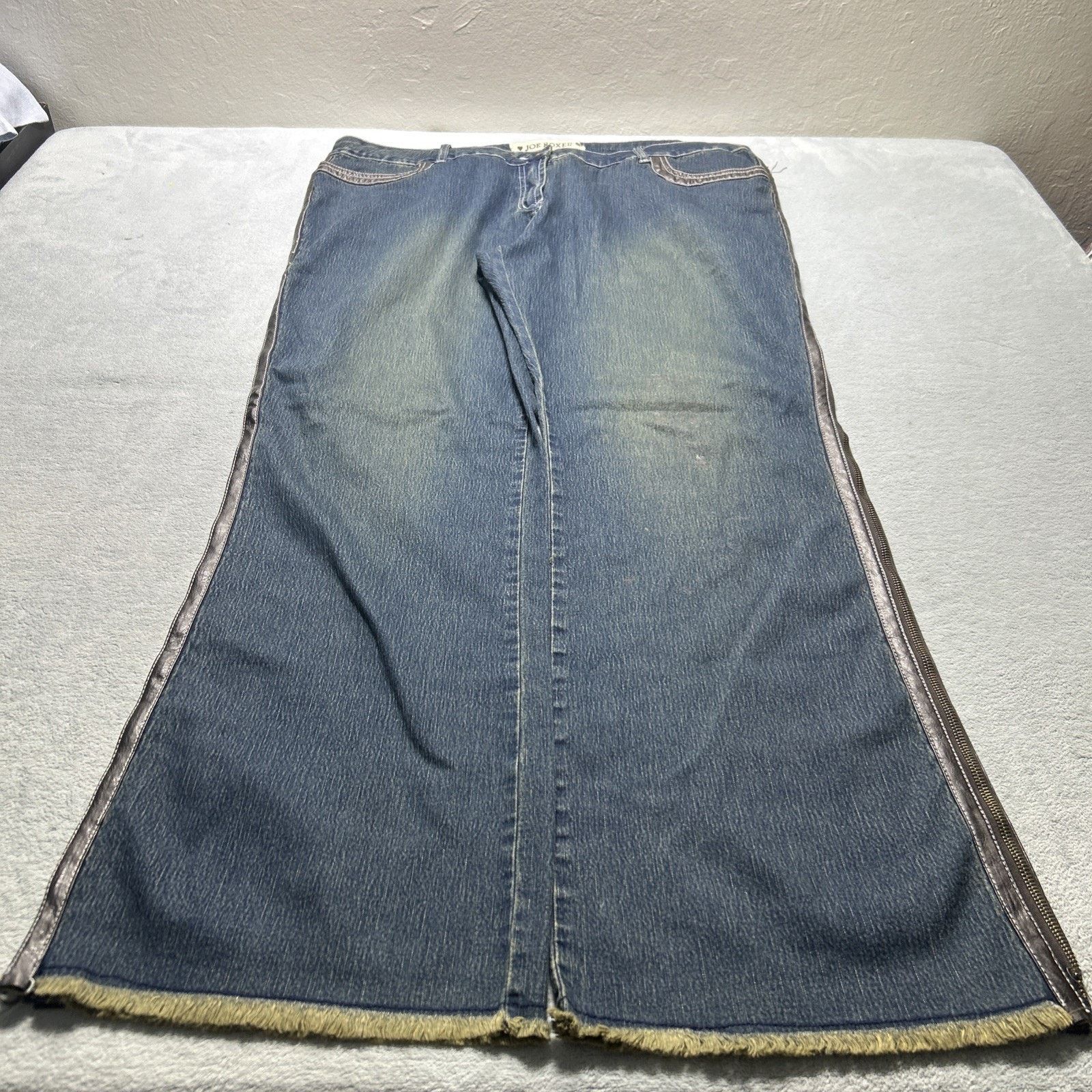 Joe Boxer Beyond Baggy Jeans Womens 21 42x33 Raw Hem Zip Sides Baggie Size US 42 / EU 58 - 2 Thumbnail