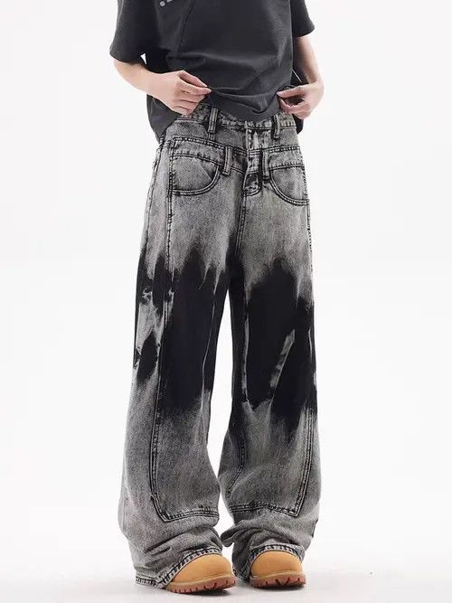 VIBE Heavyweight vintage wash tie-dye hip-hop baggy jeans Size US 30 / EU 46 - 2 Thumbnail