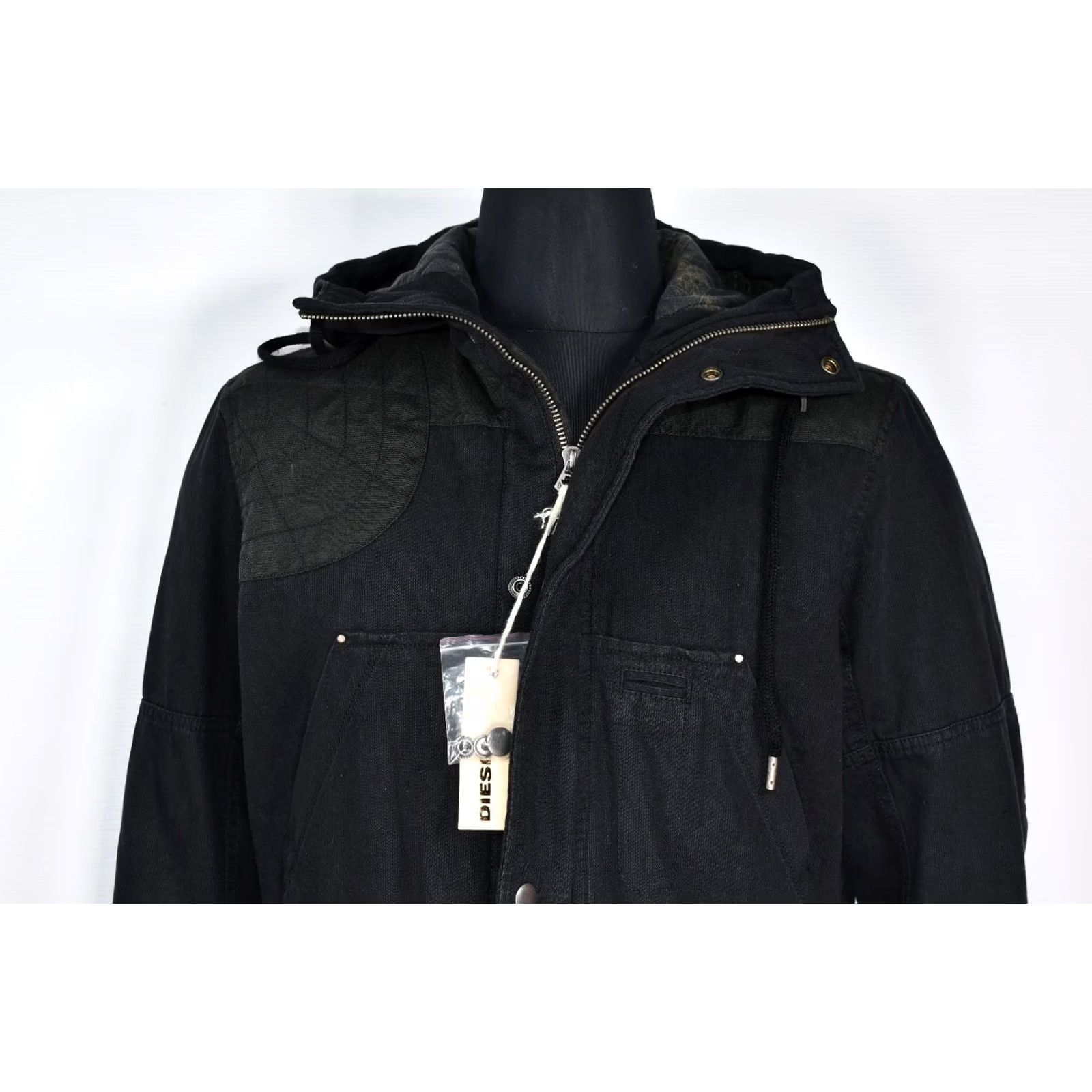 Diesel Diesel Jacket Parka Hooded Men M Black Cotton ZIP Casual Vintage No Size US M / EU 48-50 / 2 - 7 Thumbnail