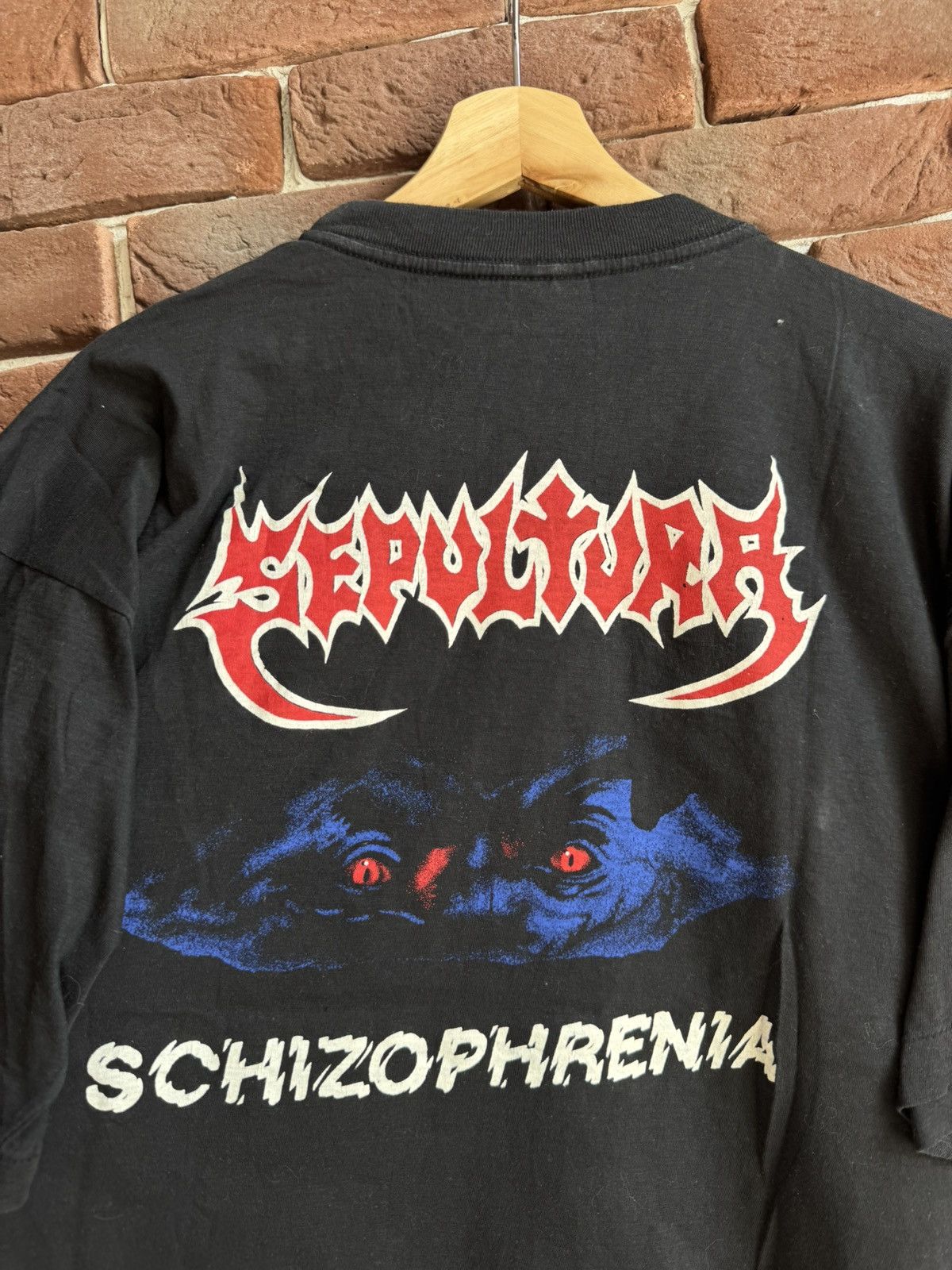 Band Tees Rare Vintage 90s Sepultura Schizophrenia Metal Band Tee Grai Size US XL / EU 56 / 4 - 7 Thumbnail