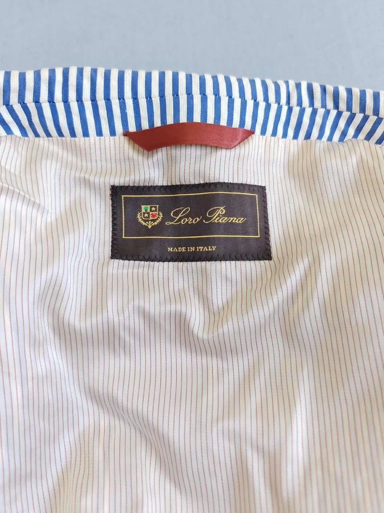 Loro Piana Loro Piana Blue White Striped Blazer Size US XXL / EU 58 / 5 - 5 Thumbnail
