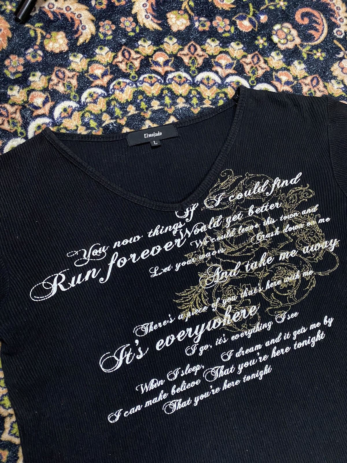 20471120 Poem You now things run forever Punk Style T shirt Size US L / EU 52-54 / 3 - 2 Thumbnail