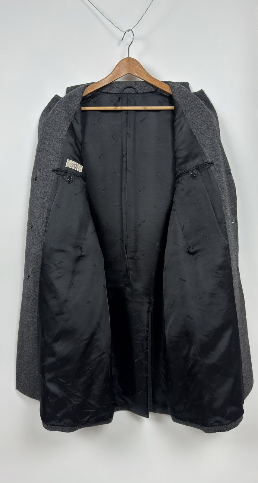 Hermes Hermes Heavy Wool Black-Grey Coat Size US M / EU 48-50 / 2 - 14 Thumbnail
