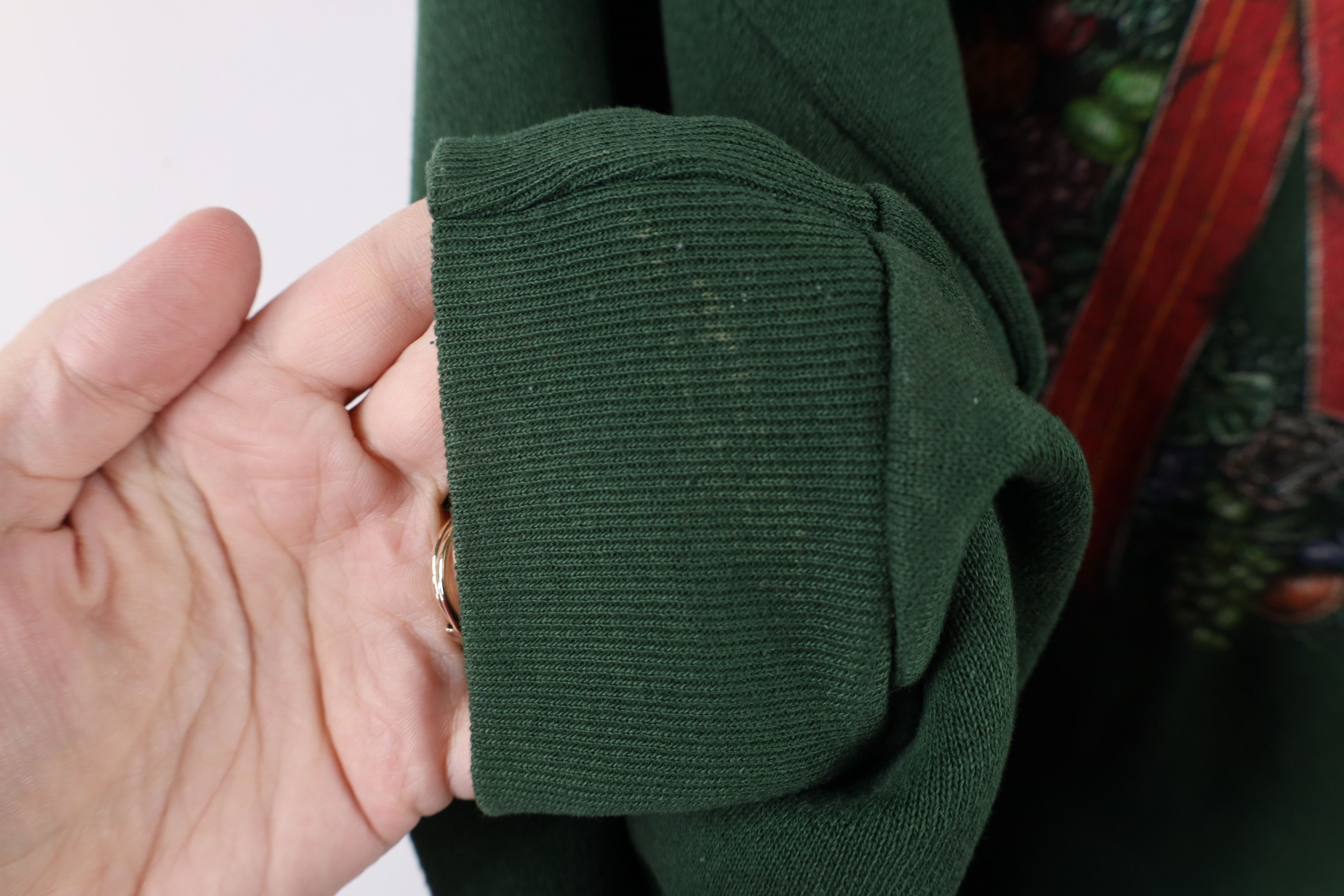 Vintage Vintage 90s Christmas Wreath Bird Sweatshirt Green USA Size L / US 10 / IT 46 - 10 Thumbnail