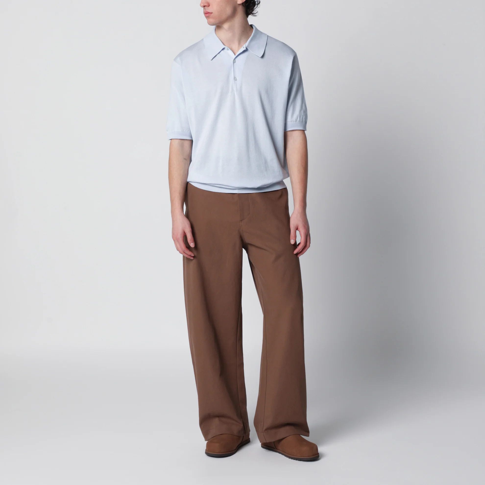 John Smedley o1d2blof0526 Cotton Polo Shirt in Light Blue Size US S / EU 44-46 / 1 - 1 Thumbnail
