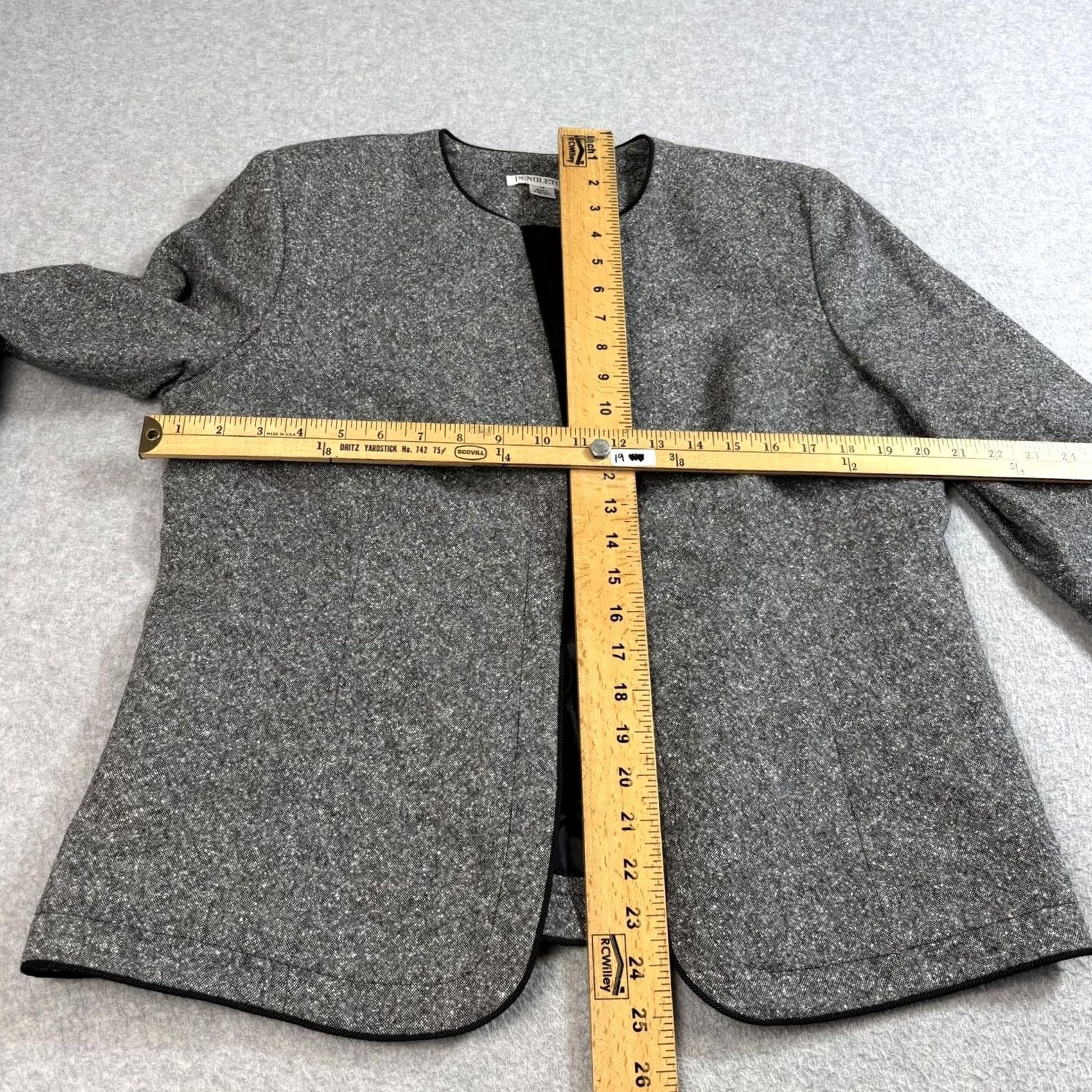 Pendleton Pendleton Jacket Womens 14 Gray Flecked Wool Silk Blend Lined Button Up Heritage Jacket/Coat Size XL / US 12-14 / IT 48-50 - 7 Thumbnail