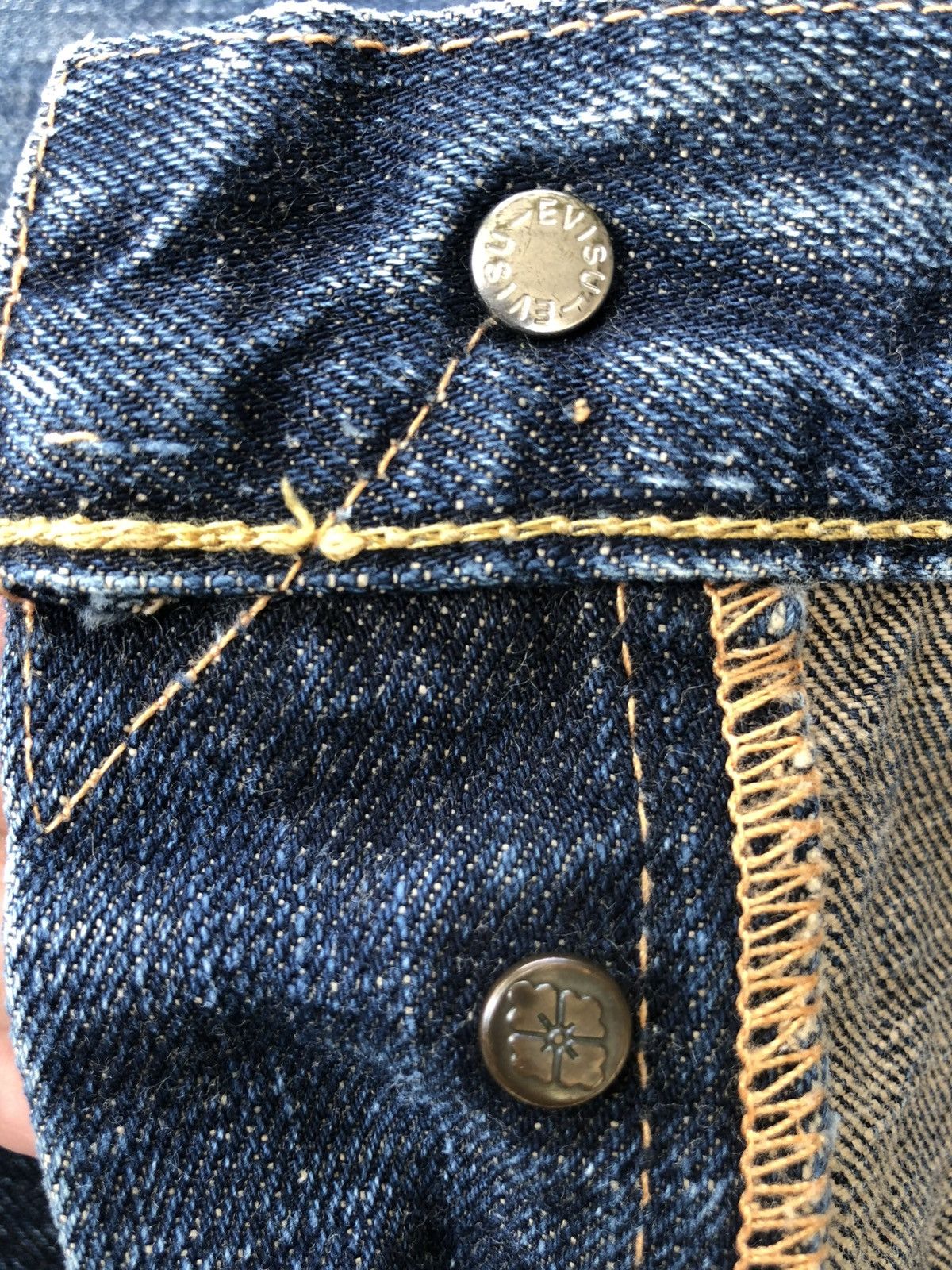 Evisu Evisu Lot 5040 Sakura Daicock Selvedge Denim Distressed Size US 35 - 20 Thumbnail