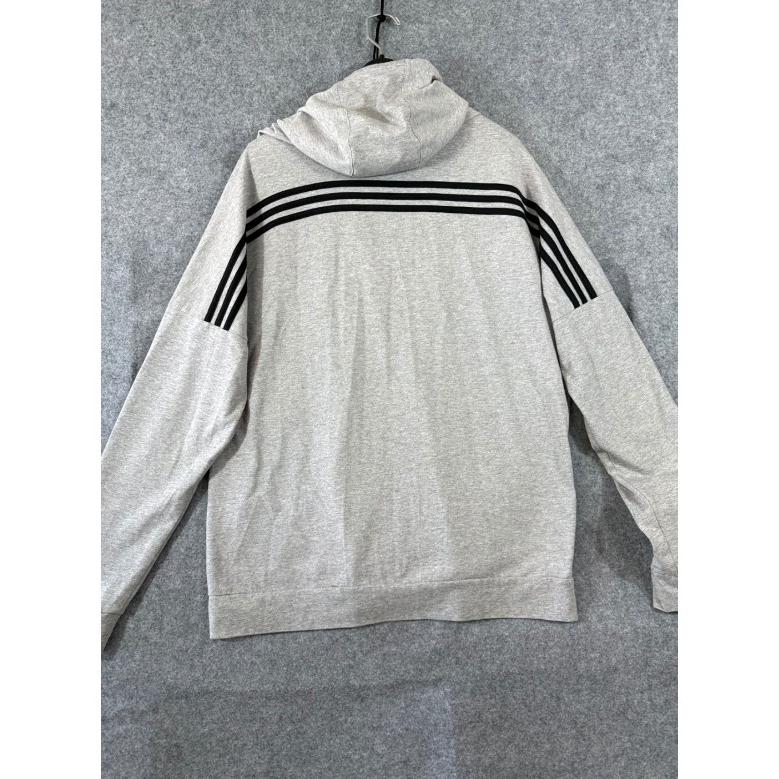 Adidas Adidas Hoodie Mens L Heather Gray Full Zip Raglan Sleeve Outdoor Performance Pockets Size US L / EU 52-54 / 3 - 7 Thumbnail