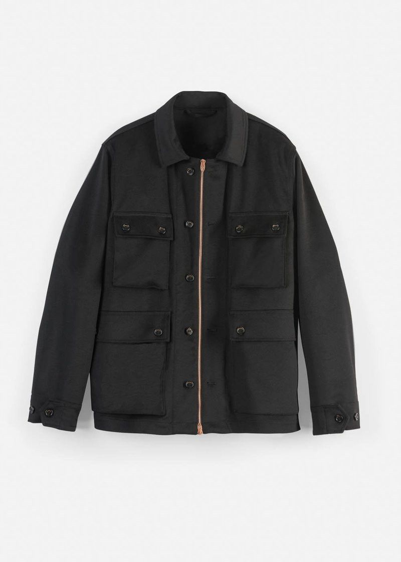 Loro Piana Rain System Black Wool Salvation Field Jacket