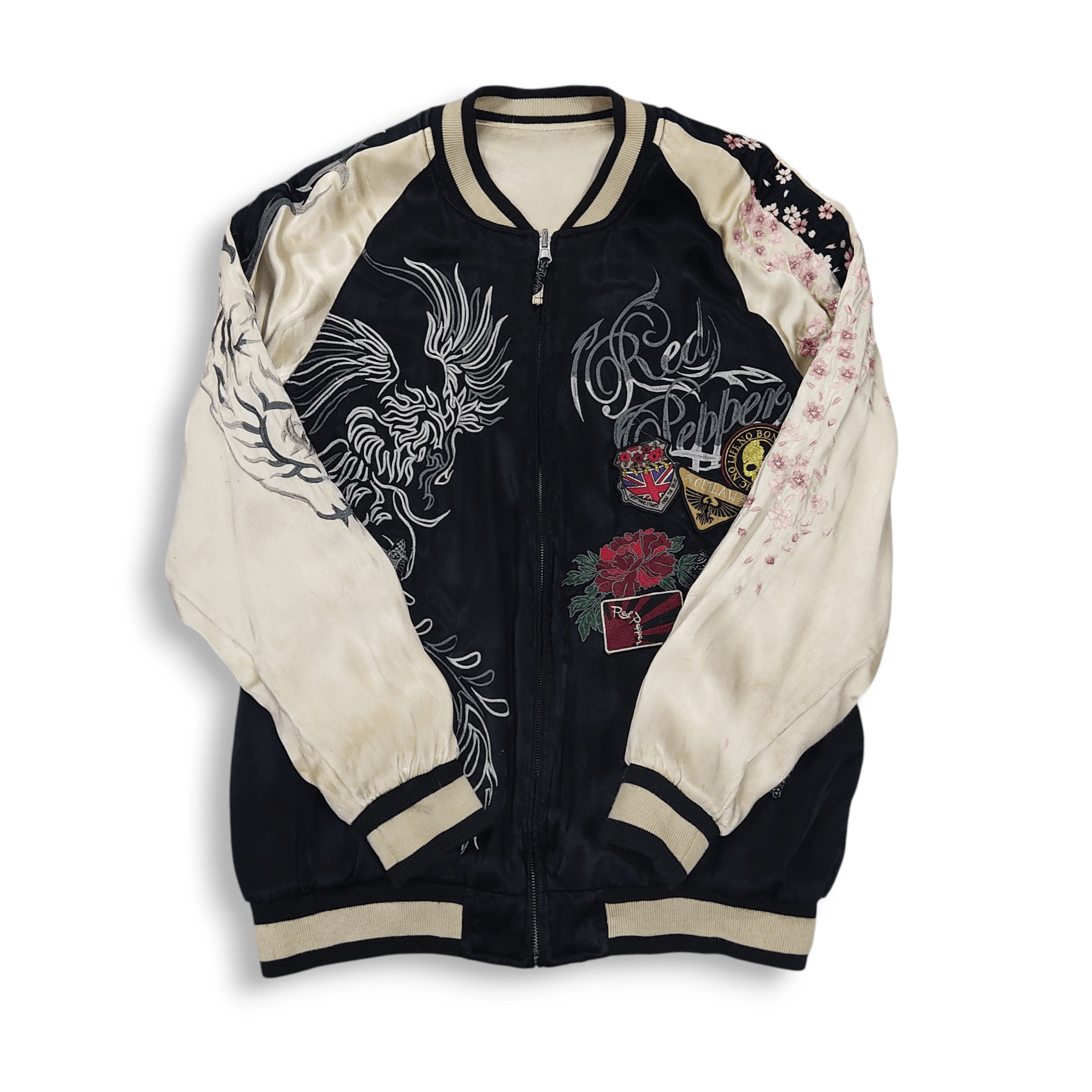 Japanese Brand REDPEPPER Oriental Reversible Silk Sukajan Jacket Size US L / EU 52-54 / 3 - 4 Thumbnail