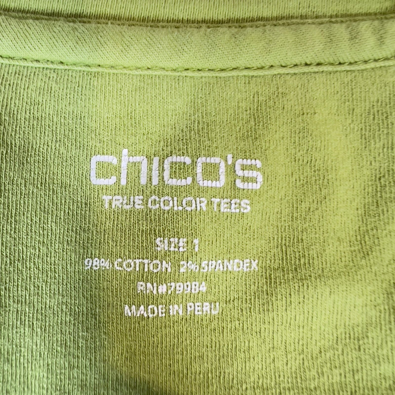 Chicos Chico's True Color Tees T-Shirt Woman 1 M4 Short Sleve Green Size M / US 6-8 / IT 42-44 - 2 Thumbnail