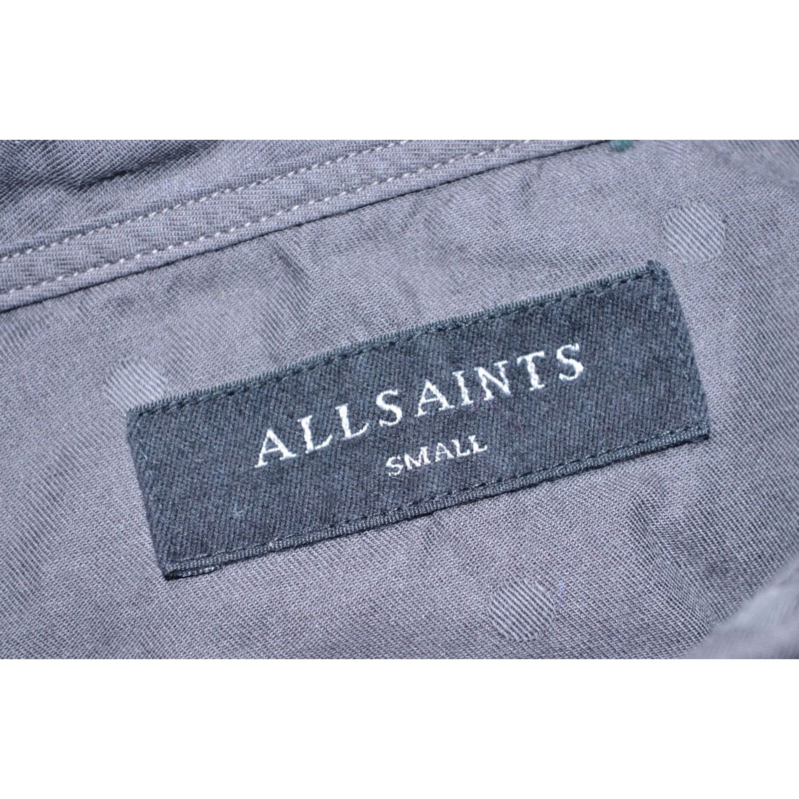 Allsaints ALLSAINTS Putnam Polka Dot Shirt Mens Cotton Modal Long Sleeve Dark Grey Size S Size US S / EU 44-46 / 1 - 7 Thumbnail