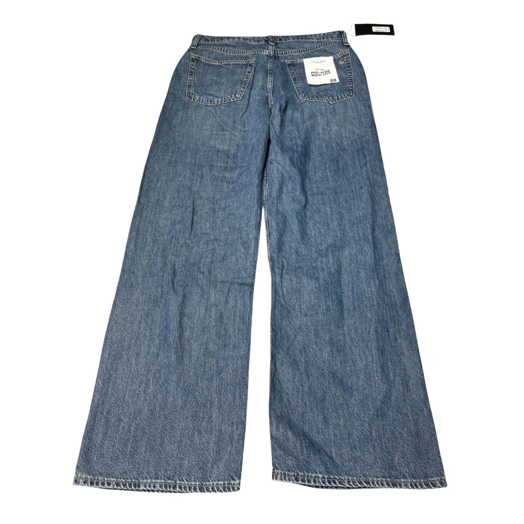 Rag & Bone NWT Rag & Bone Lori Mid-Rise Wide Leg Jeans Covington Blue Womens 28X30 Jeans 5-Pocket Cotton Blend Wide-Leg NWT Size 28" / US 6 / IT 42 - 6 Thumbnail