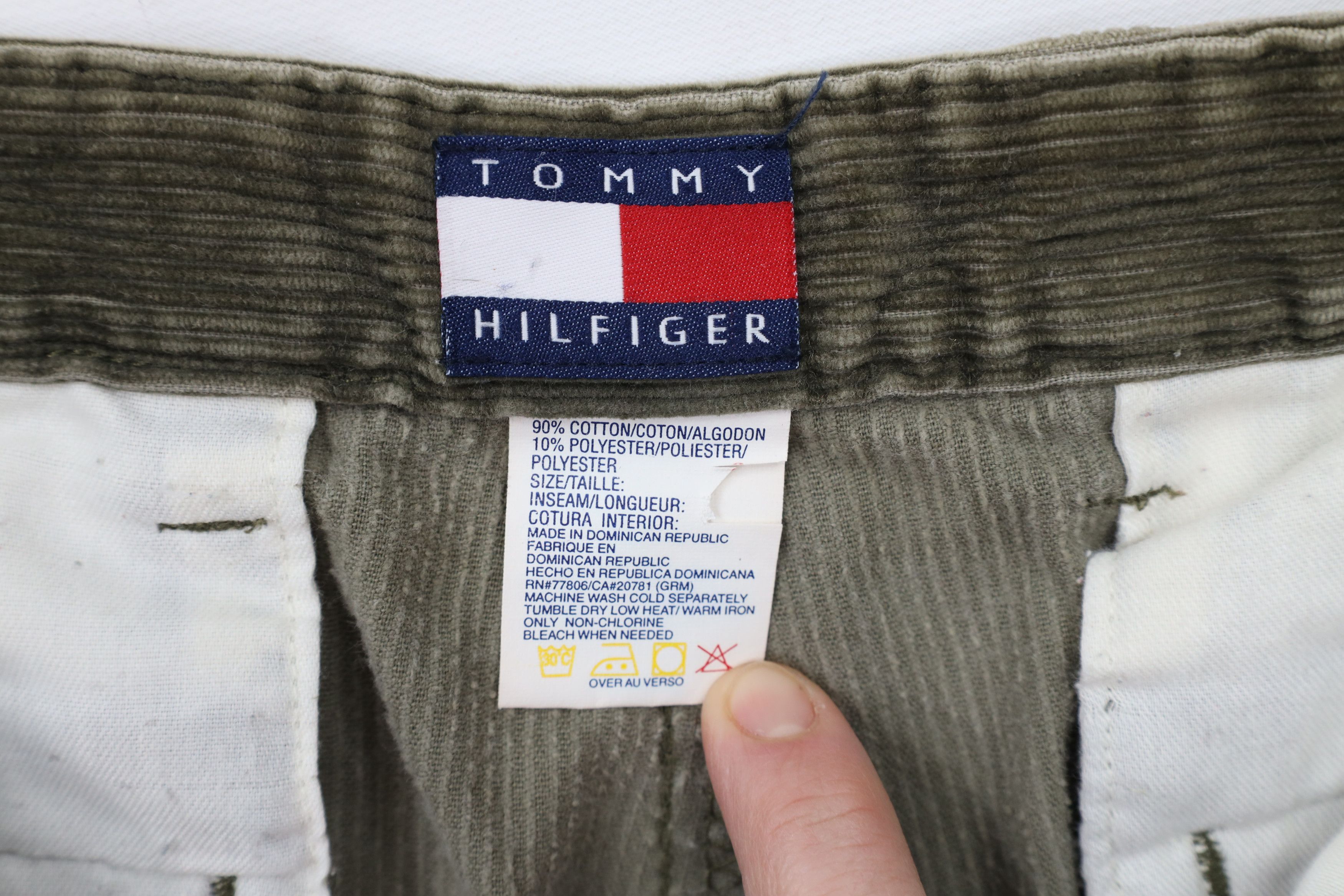 Tommy Hilfiger × Vintage Vintage 90s Tommy Hilfiger Pleated Wide Leg Corduroy Pants Size US 32 / EU 48 - 10 Thumbnail
