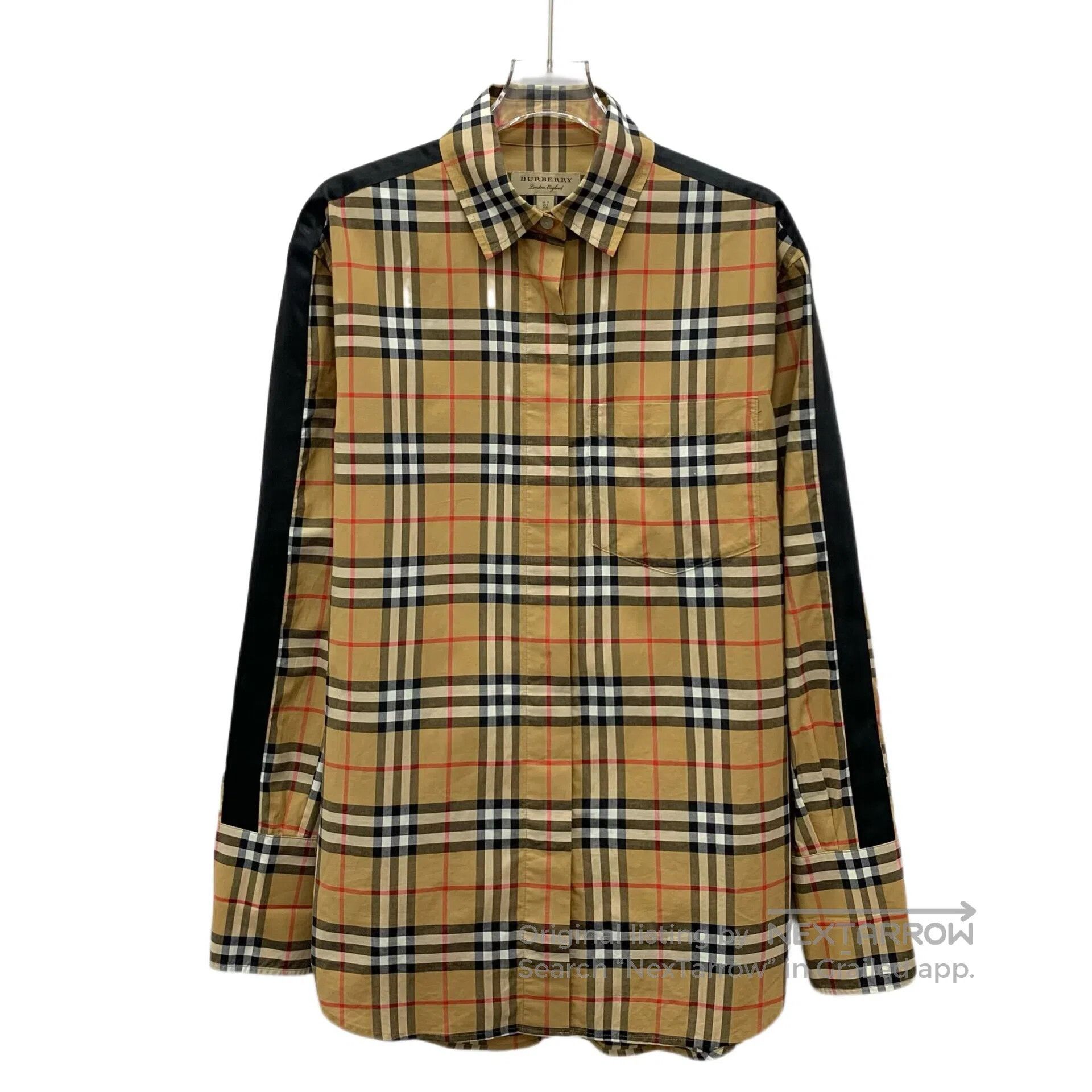 Burberry Burberry Dark Brown Classic Plaid Design Cotton Notched La Size US XS / EU 42 / 0 - 1 Thumbnail
