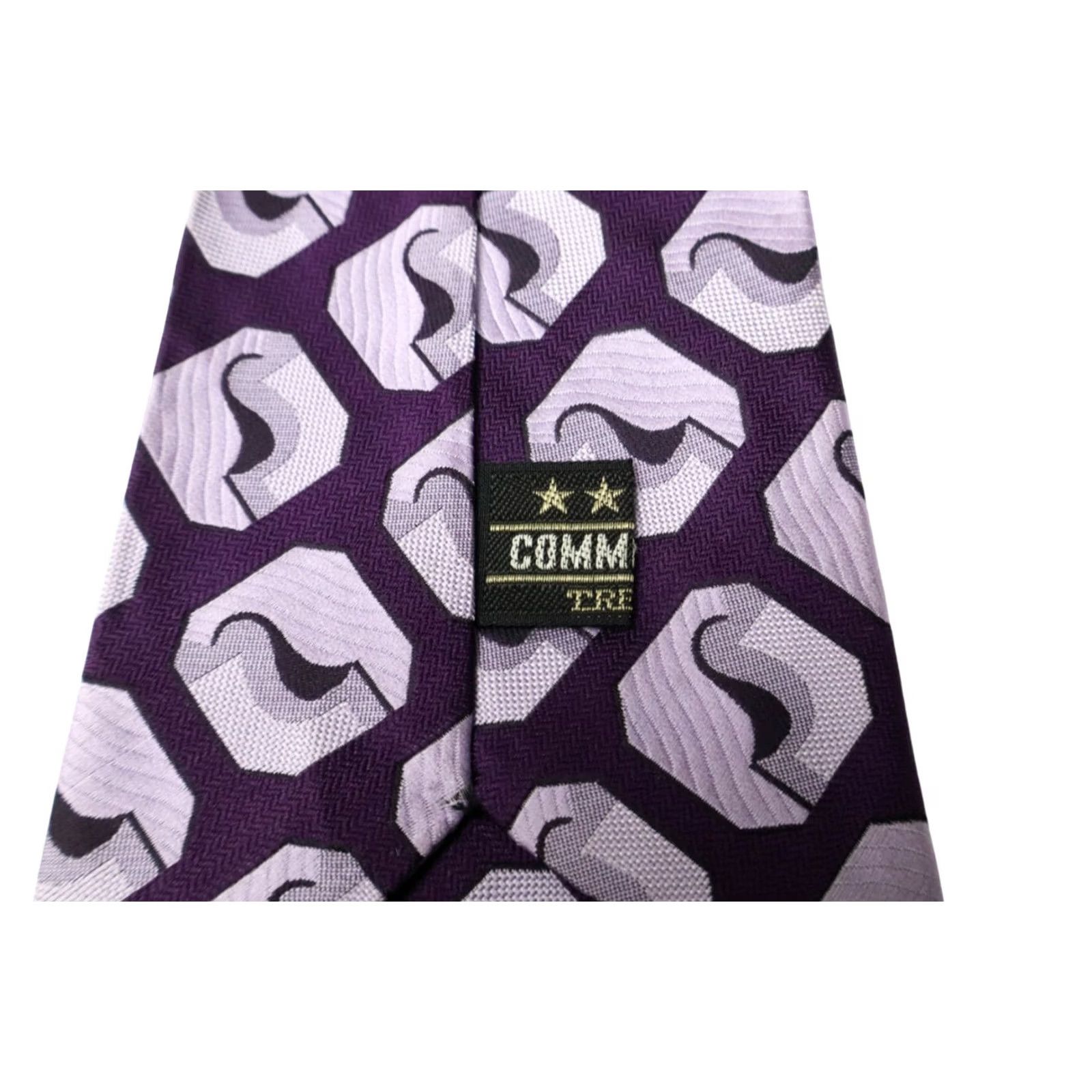 Vintage COMMODORE Trevira Tie Men's One Size Pointed Classic Patterned Purple Shades Size ONE SIZE - 6 Thumbnail